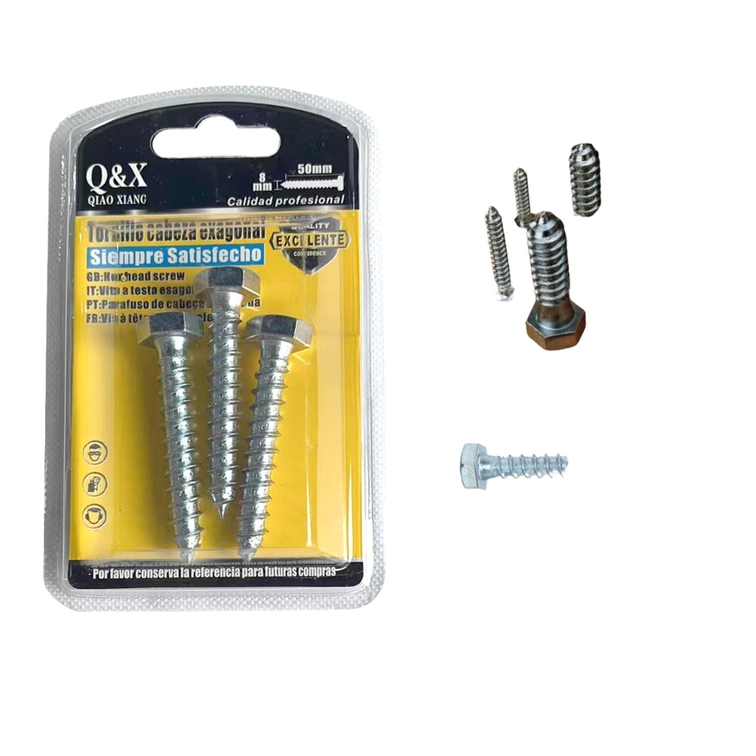 Tornillos Para Madera Hexagonales 8X50