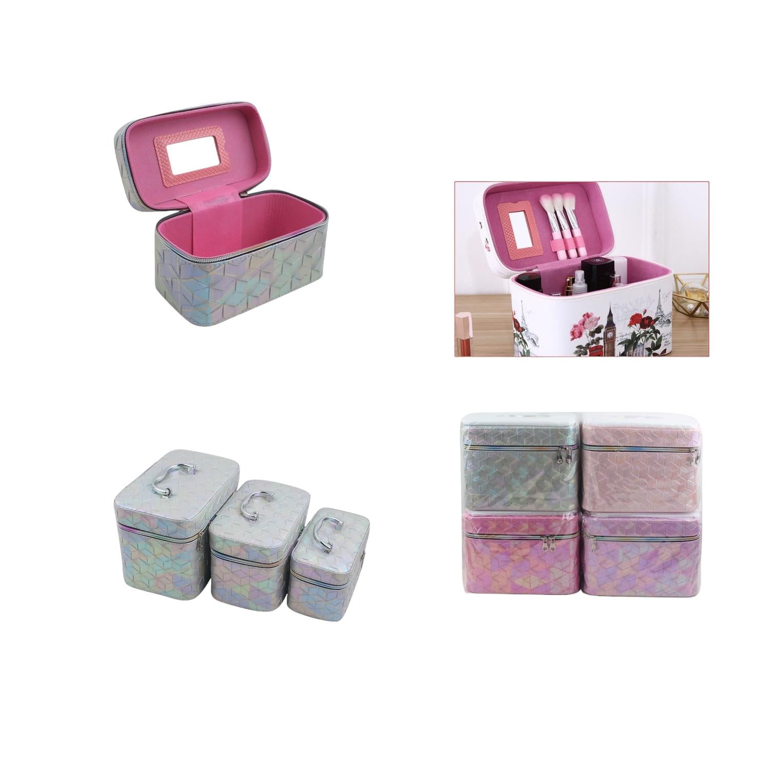 Set De Neceseres De Tres Piezas 8014-3 Cubo De Colores