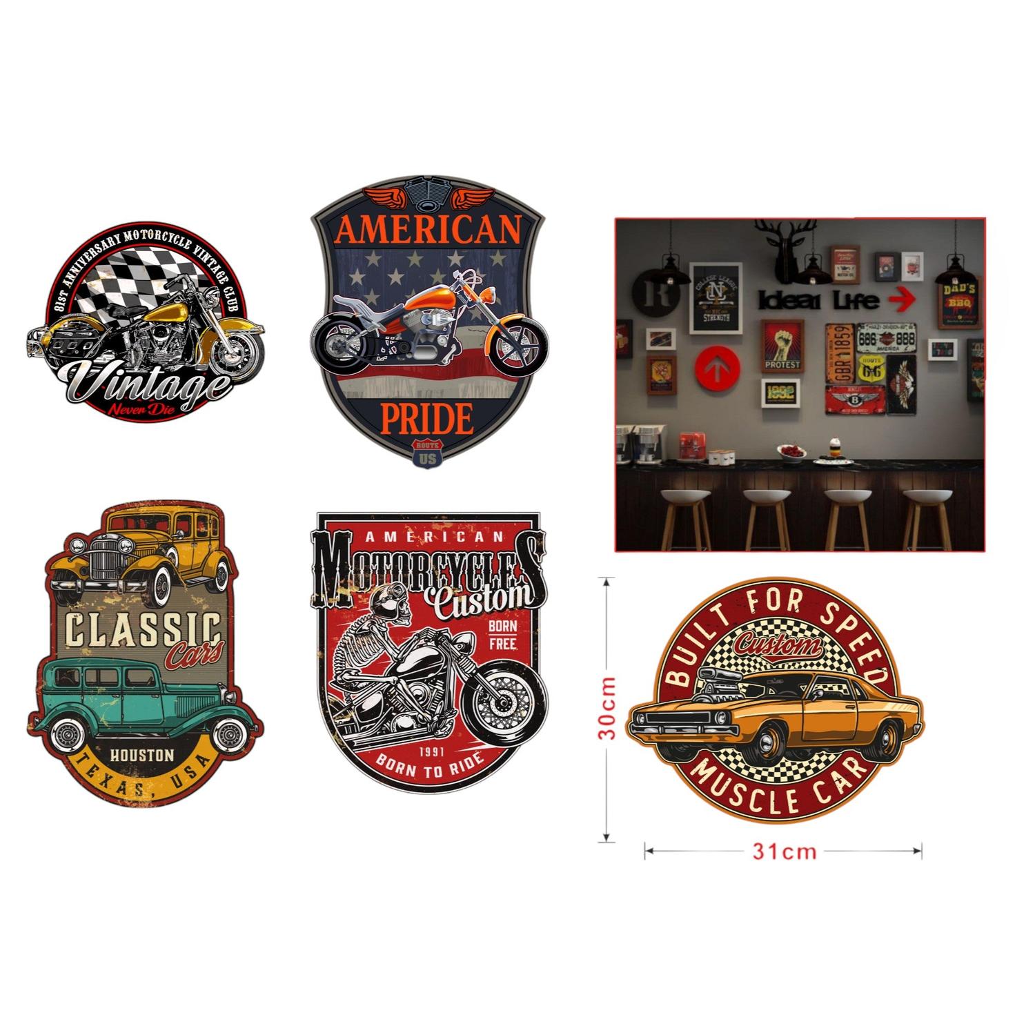 Cuadro de hojalata decorativo con diseño ondulado (modelos 327, 330, 332, 335)