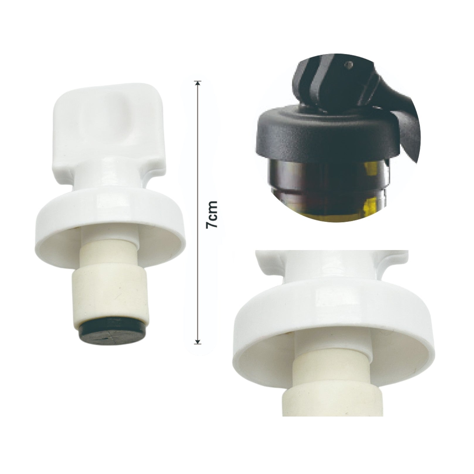 Set de 3 Tapones para Botellas con Tapa Blanca