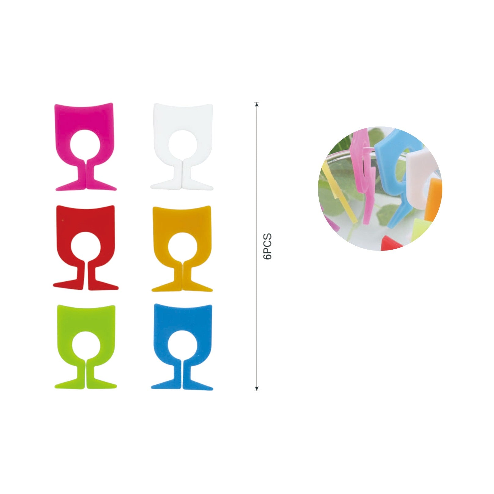 Set de 6 Identificadores de Copas en Forma de Copa