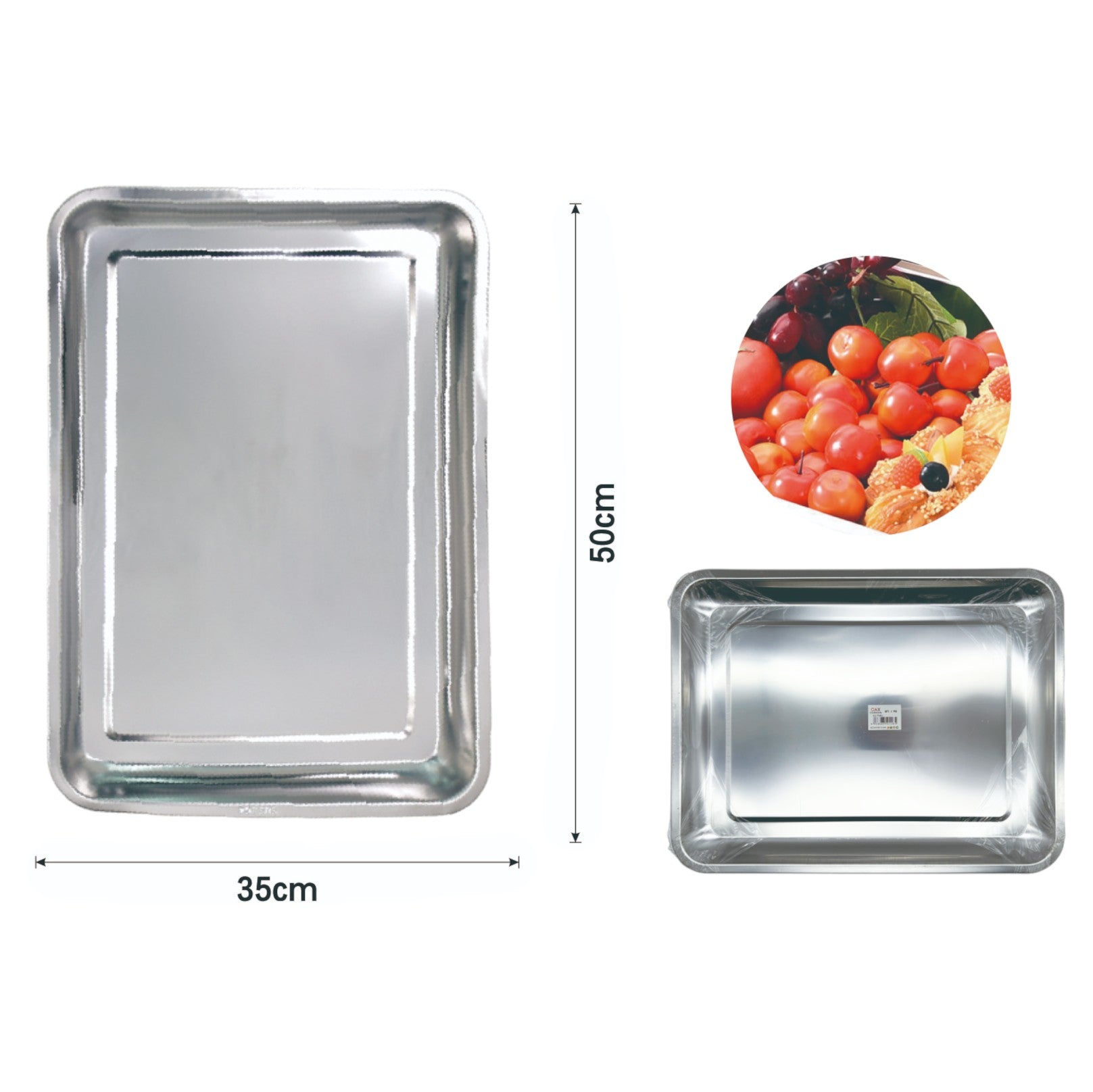 Bandeja cuadrada magnética 50×35×4.8 cm, grosor 0.5 mm