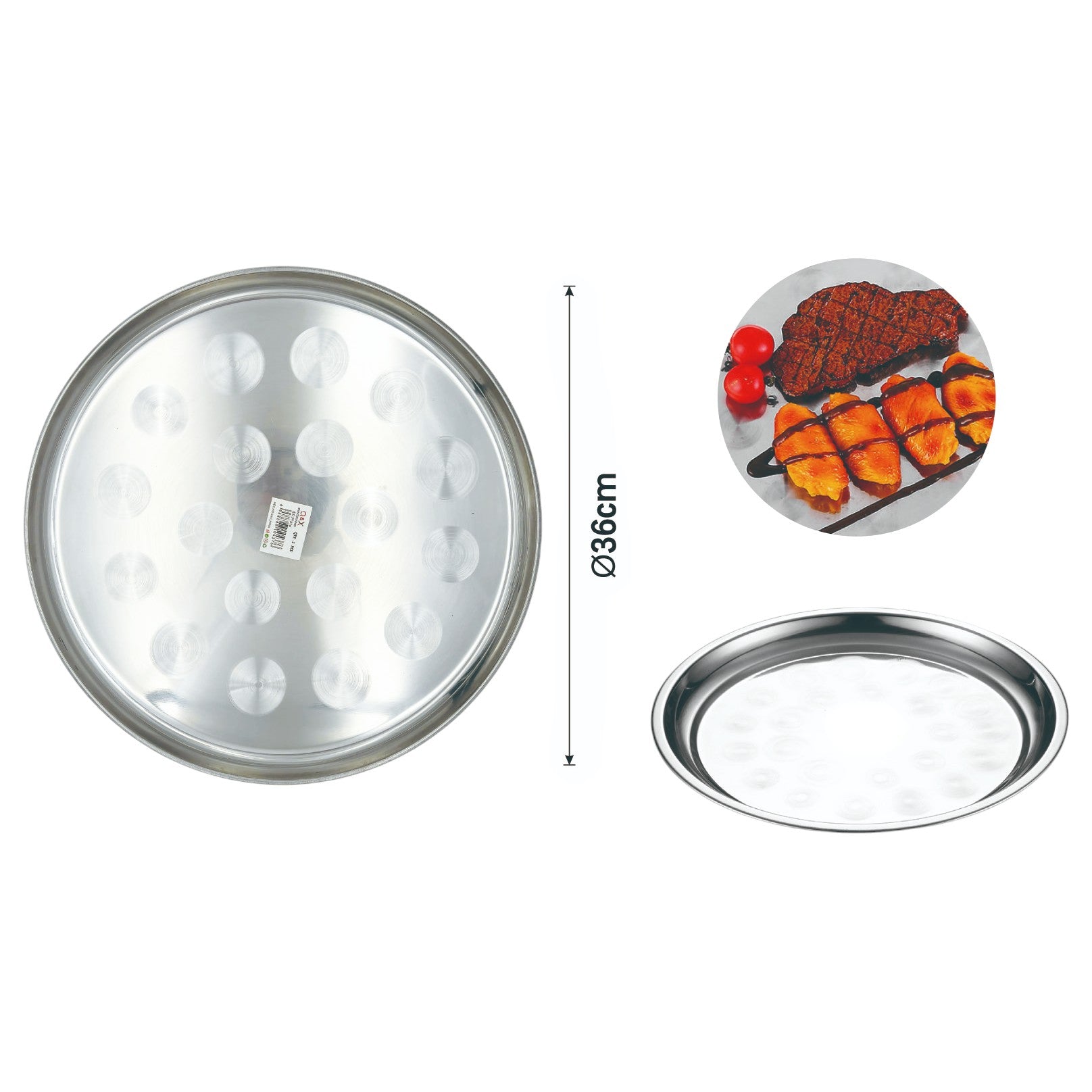 Bandeja 36 cm, grosor 0.8 mm