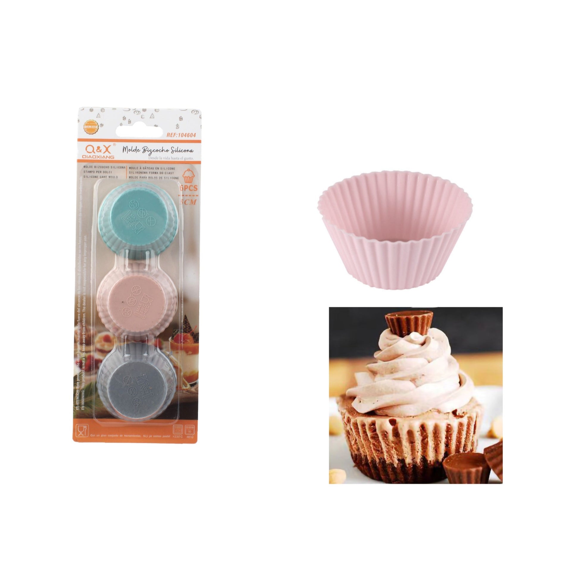 Set de 6 moldes de silicona para pastel pequeños redondos 5CM