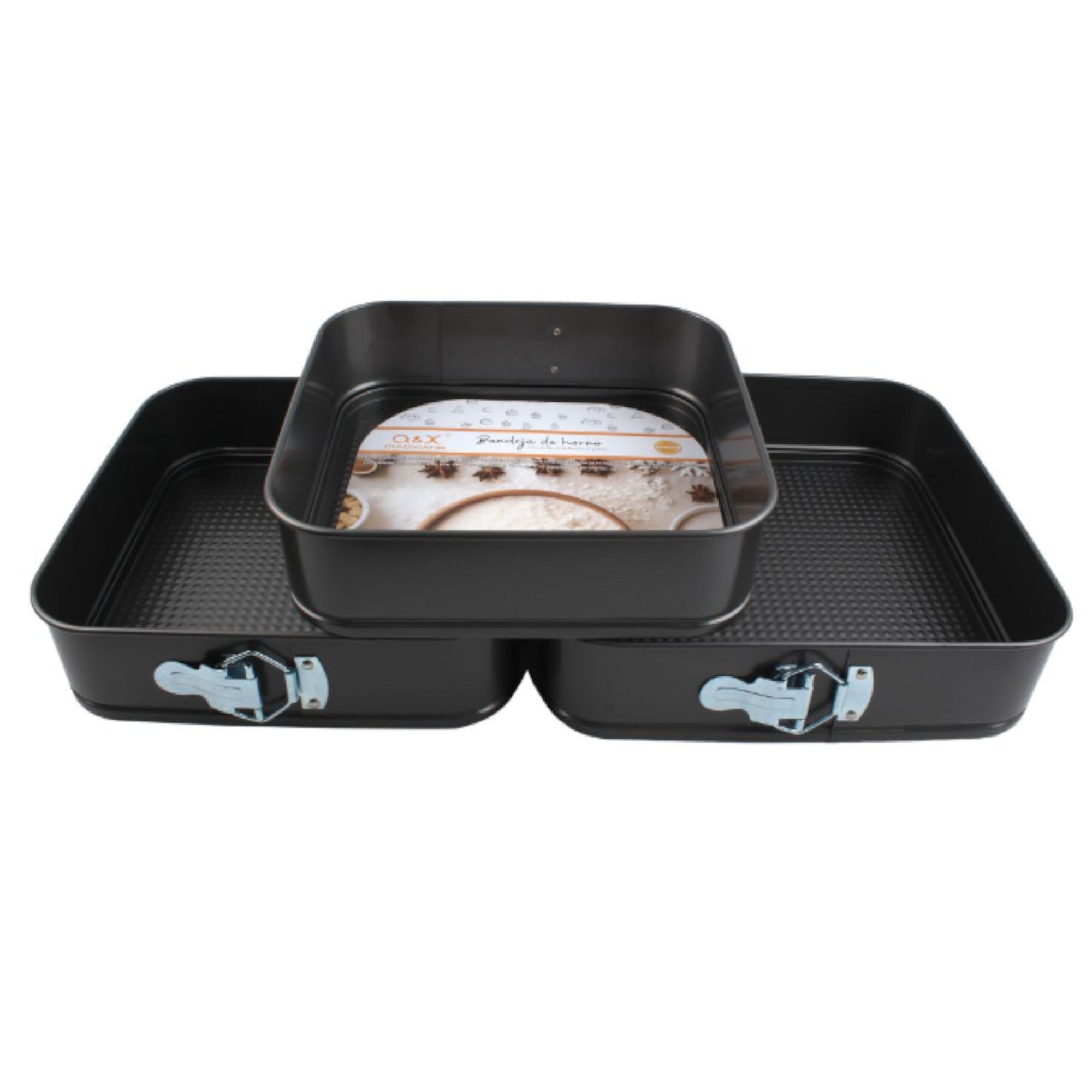 Set 3 moldes pastel cuadrados 24 / 26 / 28 cm