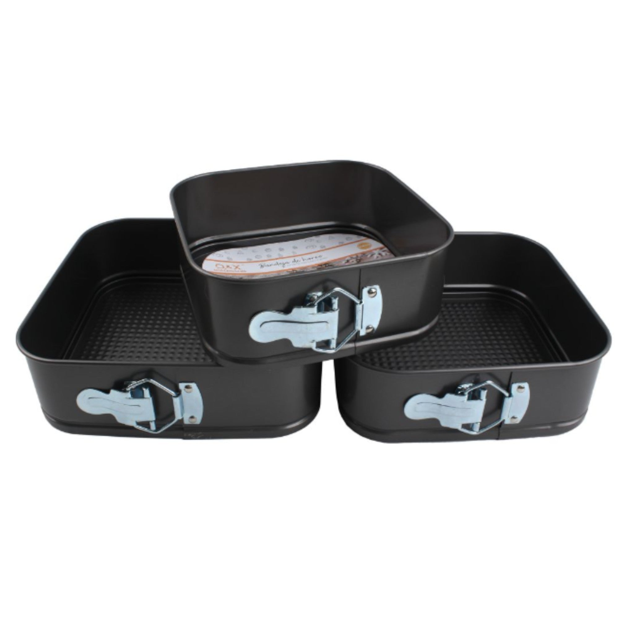 Set 3 moldes pastel cuadrados 18 / 20 / 22 cm