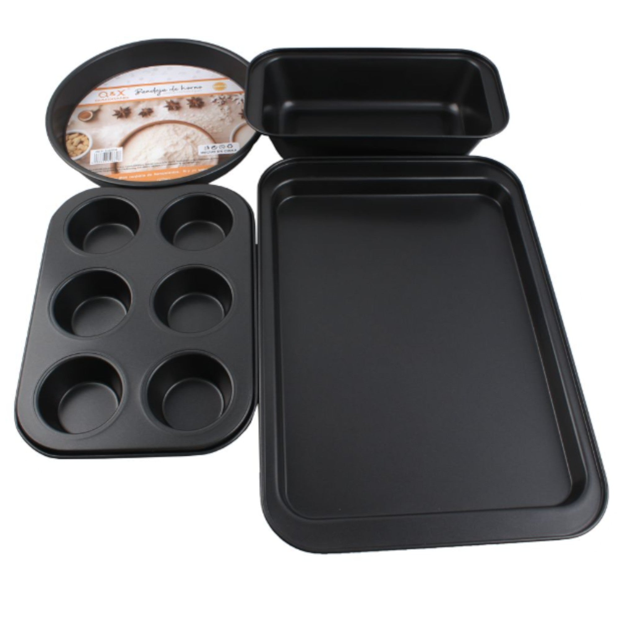 Set de Moldes para Pasteles N8 Molde Rectangular Plato Cupcakes y Bandeja