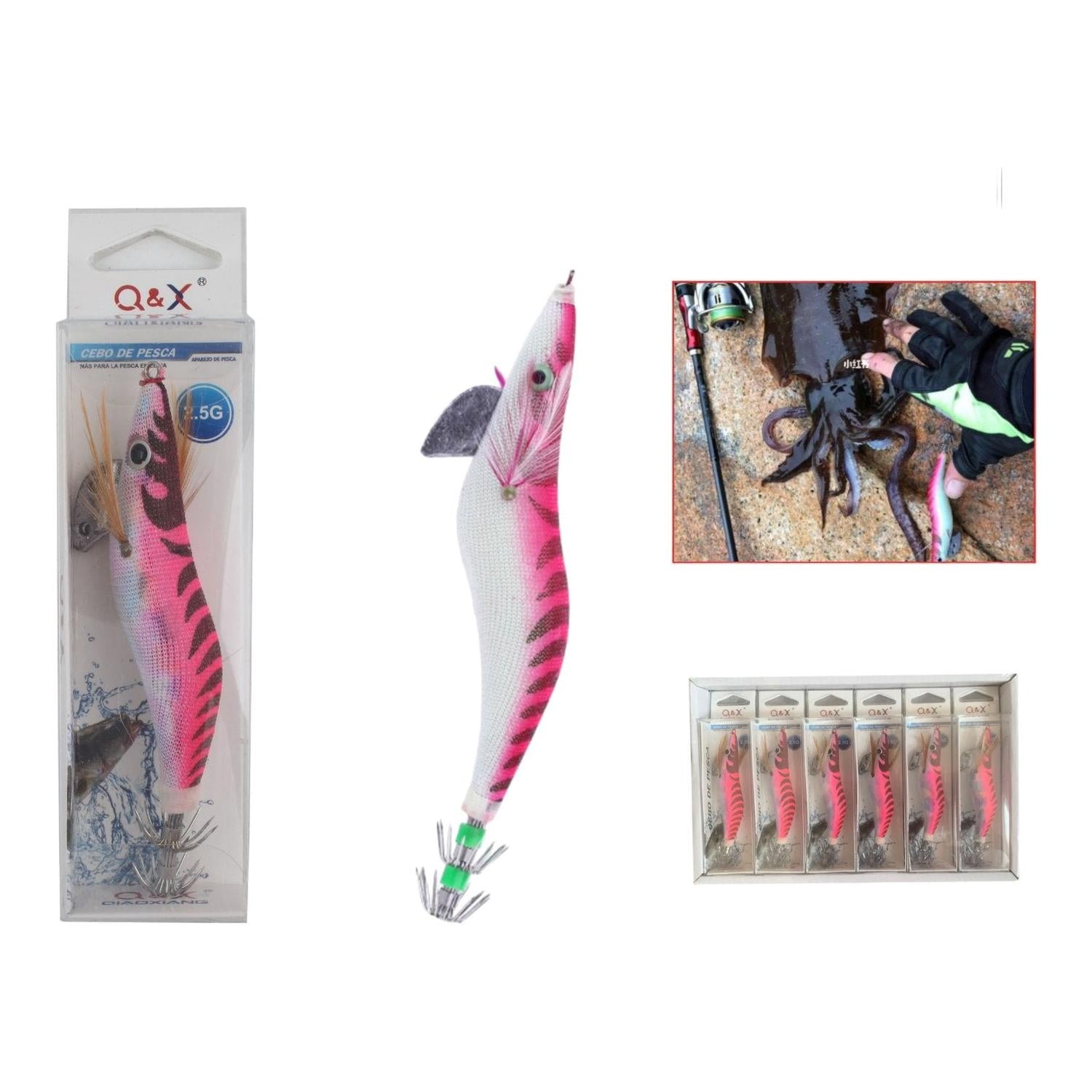 Cebo Madera Camar¨®n Cl¨¢sico Rosa Rojo 2.5G