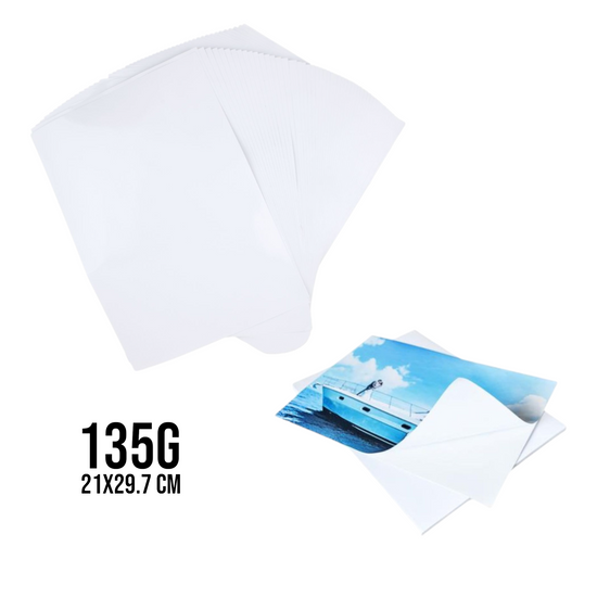 Papel Fotográfico Adhesivo De Alto Brillo De 135 G, Páginas En Color A4, 50 Hojas - Q&X
