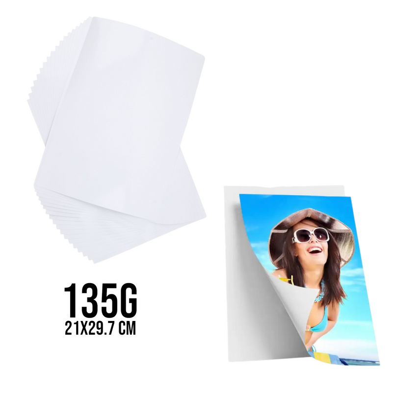 Papel Fotográfico Adhesivo De Alto Brillo De 135 G, Bolsa De Color, A4 20 Hojas - Q&X