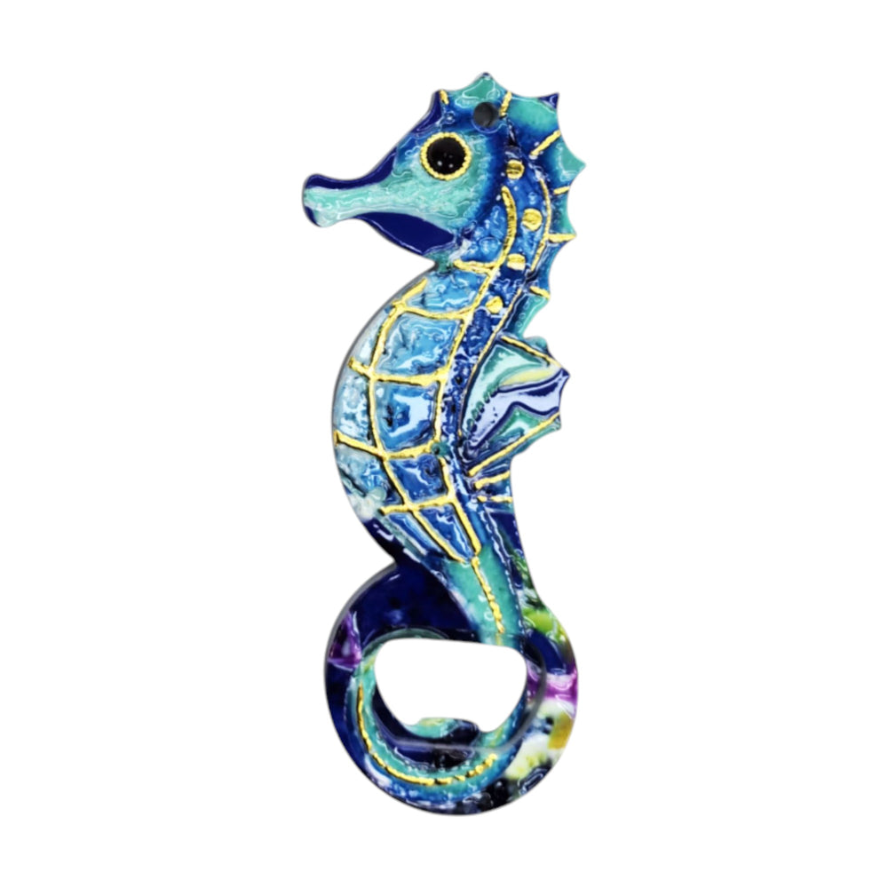 Abrebotellas en forma de caballito de mar, 4.5*13.5 cm, estampado en caliente 3D