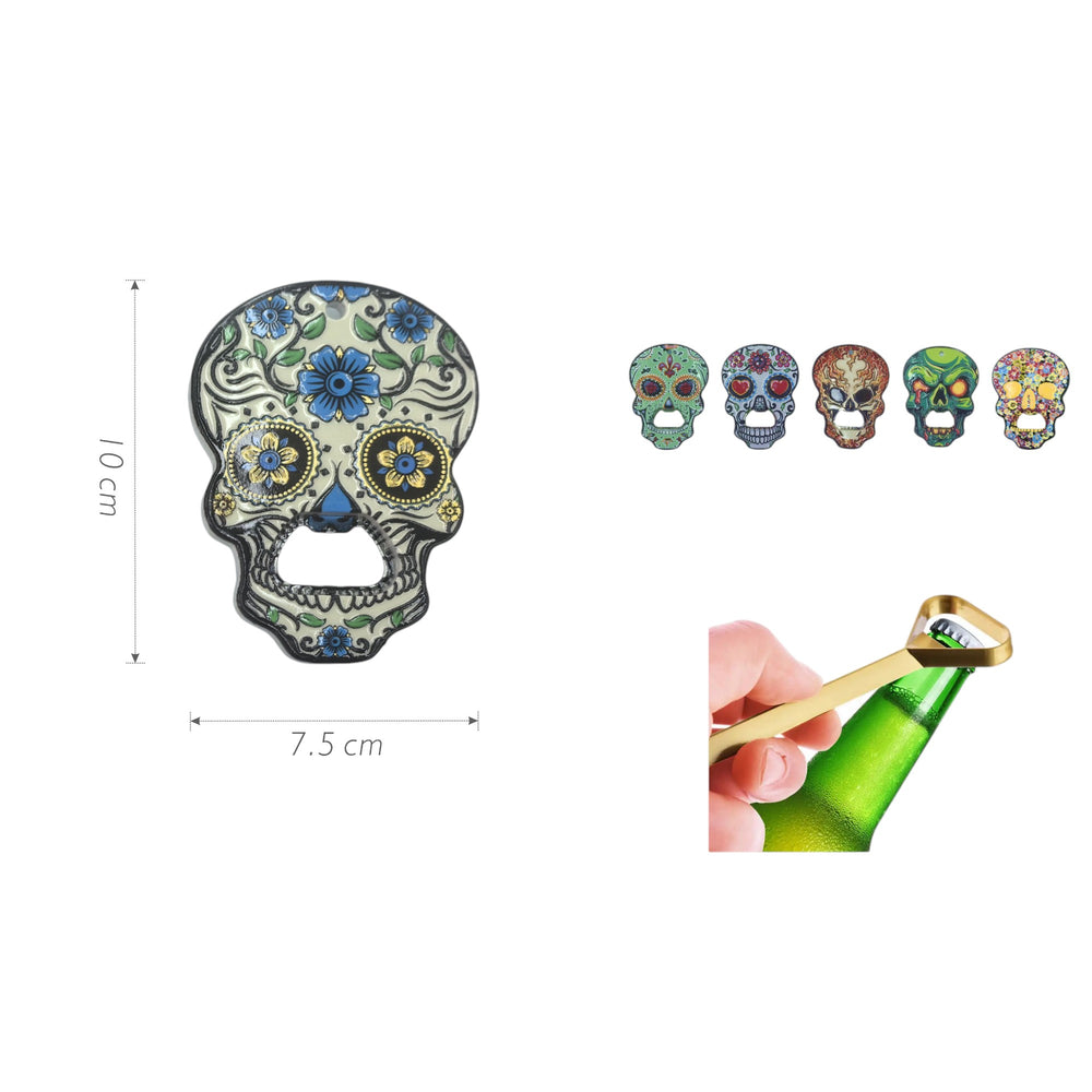 Abrebotellas en forma de calavera, 7.5*10 cm, estampado en caliente 3D