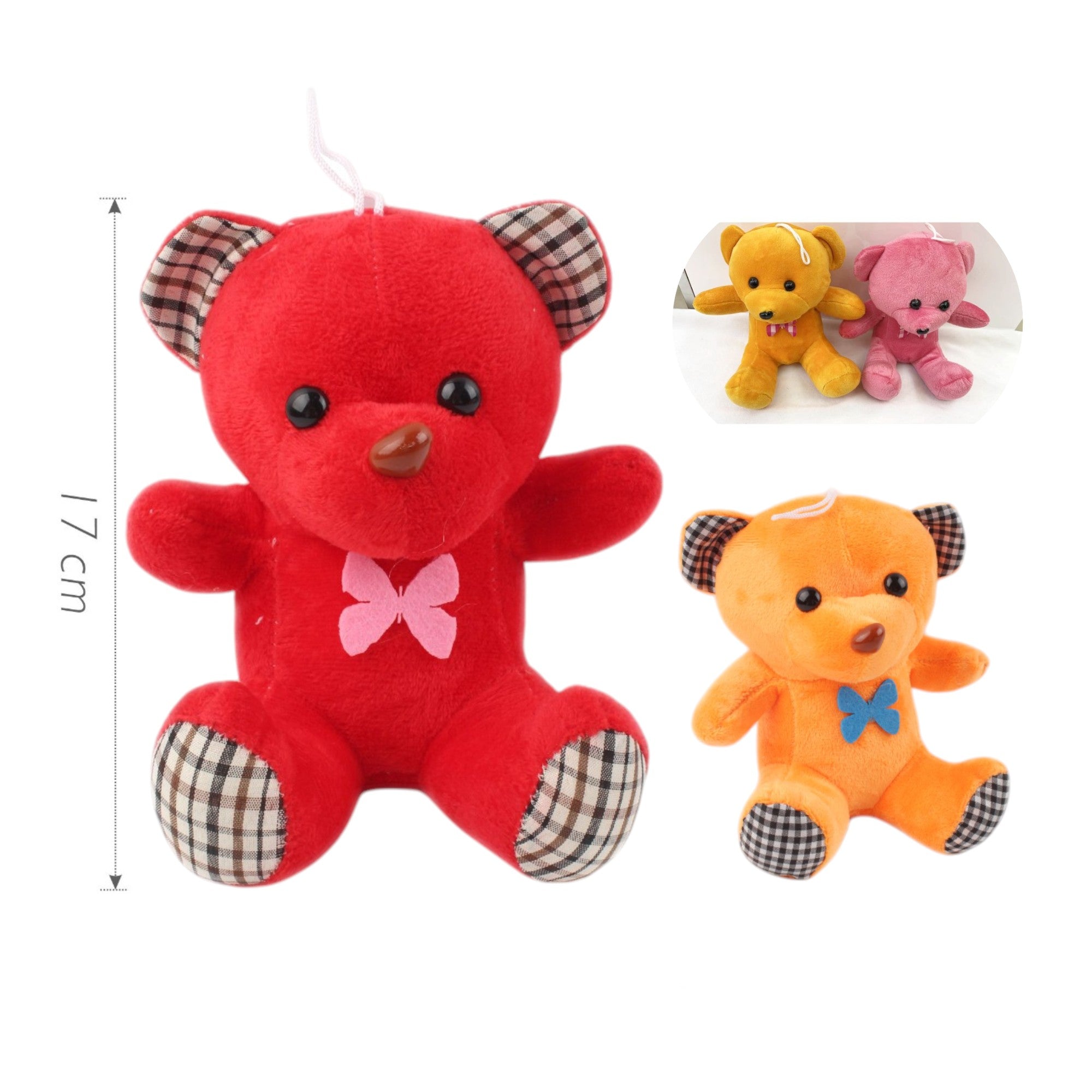 Peluche Osito Clásico con Moño - 17 cm