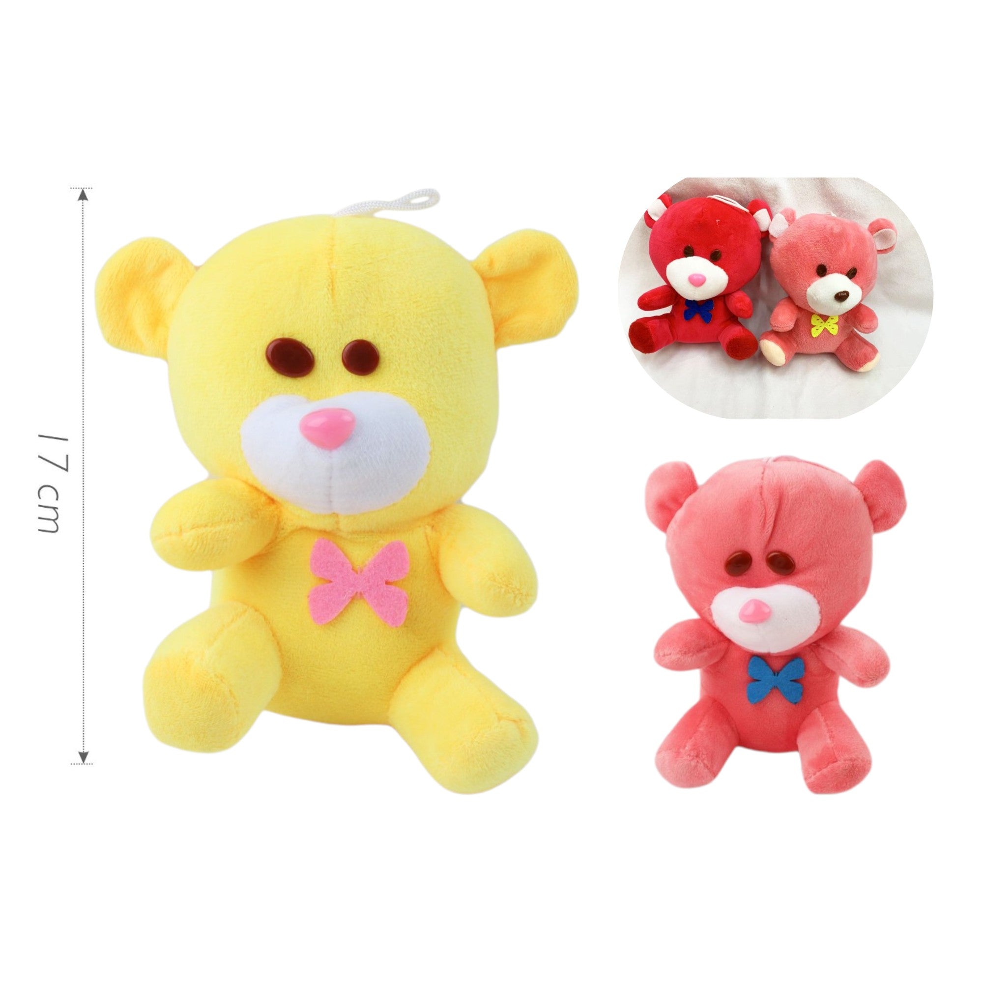 Peluche Osito con Moño - 17 cm