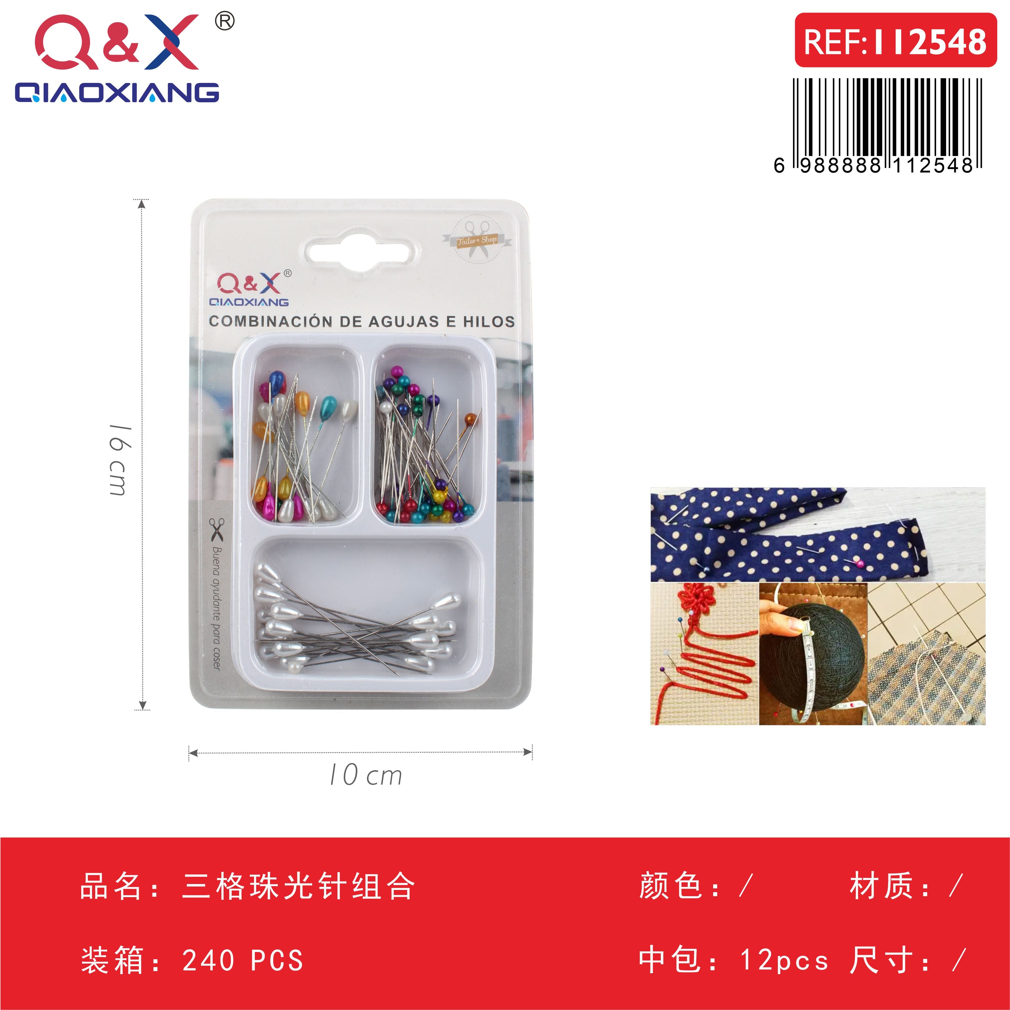 Pack x 12 Kit alfileres perla 3 compartimentos