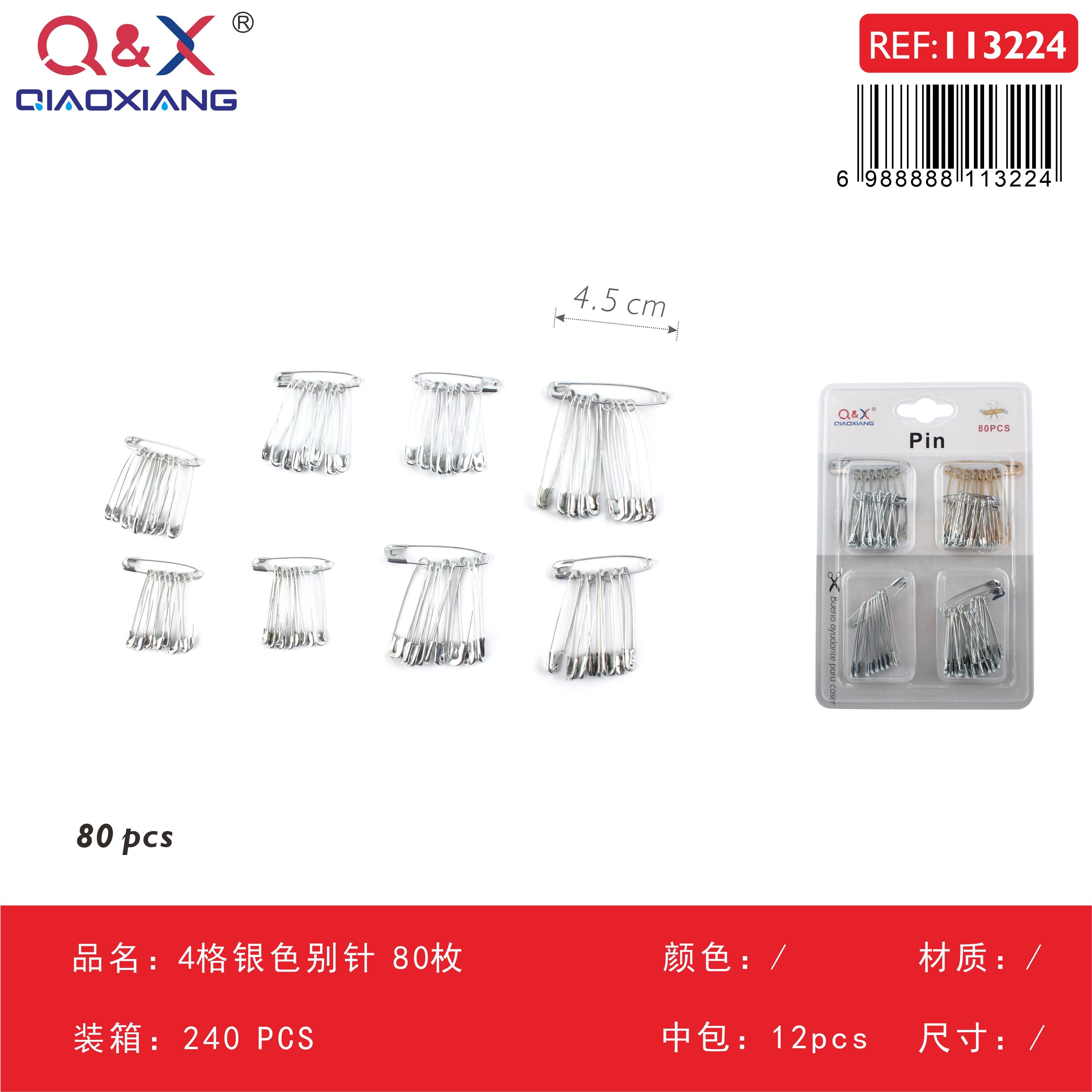 Pack x 12 Alfiler plateado 4 compartimentos 80pcs