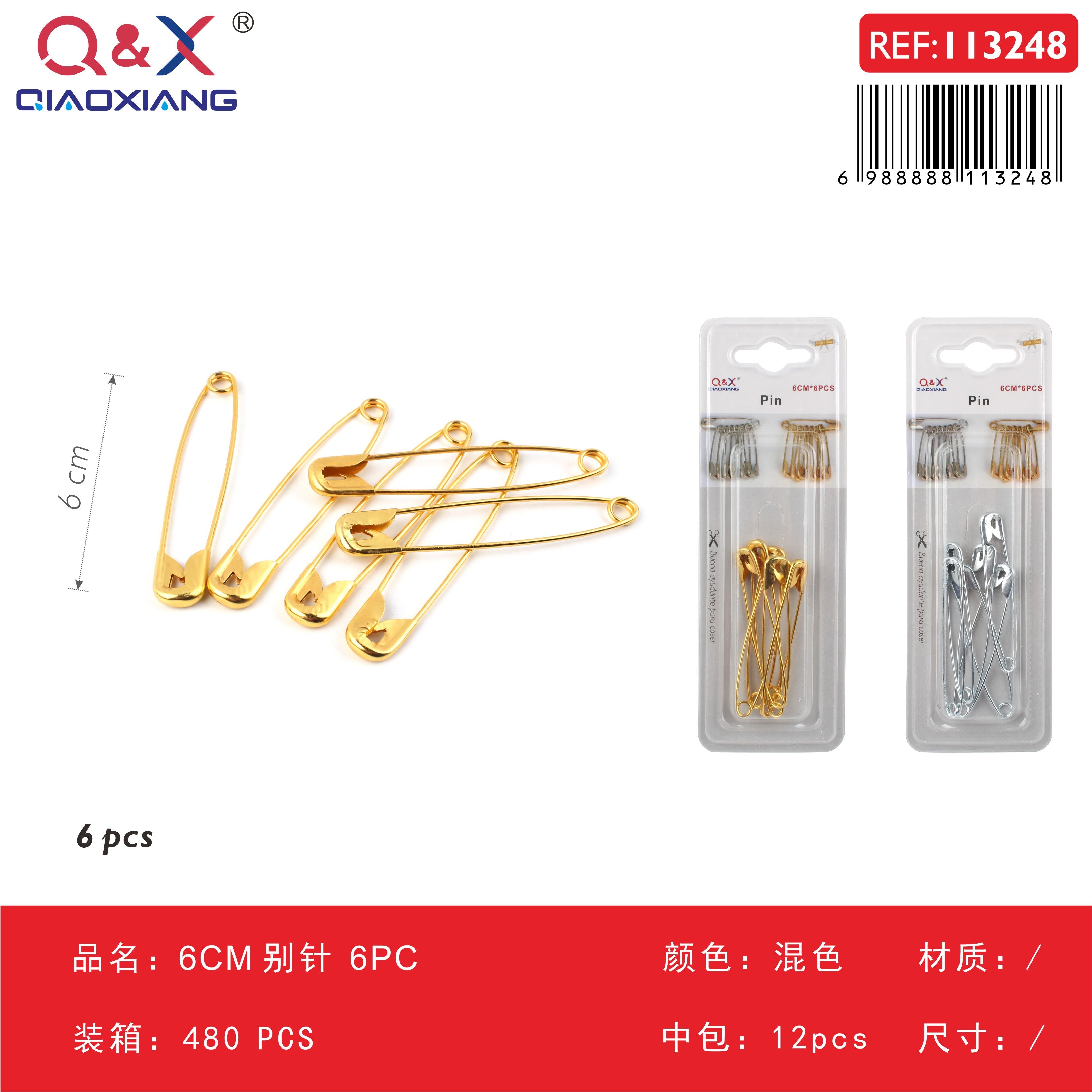 Pack x 12 Alfiler 6CM 6PC dorado/plateado surtido