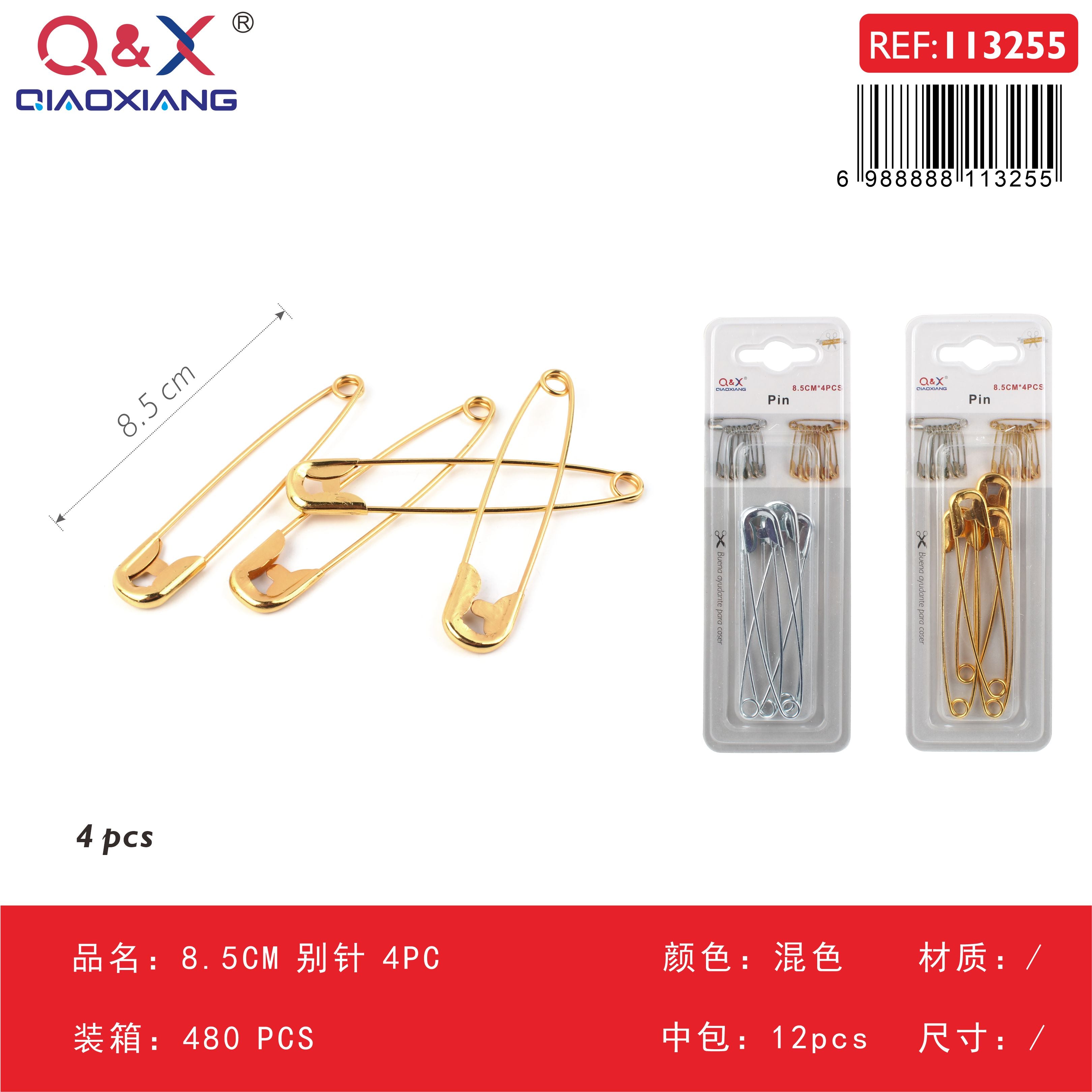 Pack x 12 Alfiler 8.5CM 4PC dorado/plateado surtido
