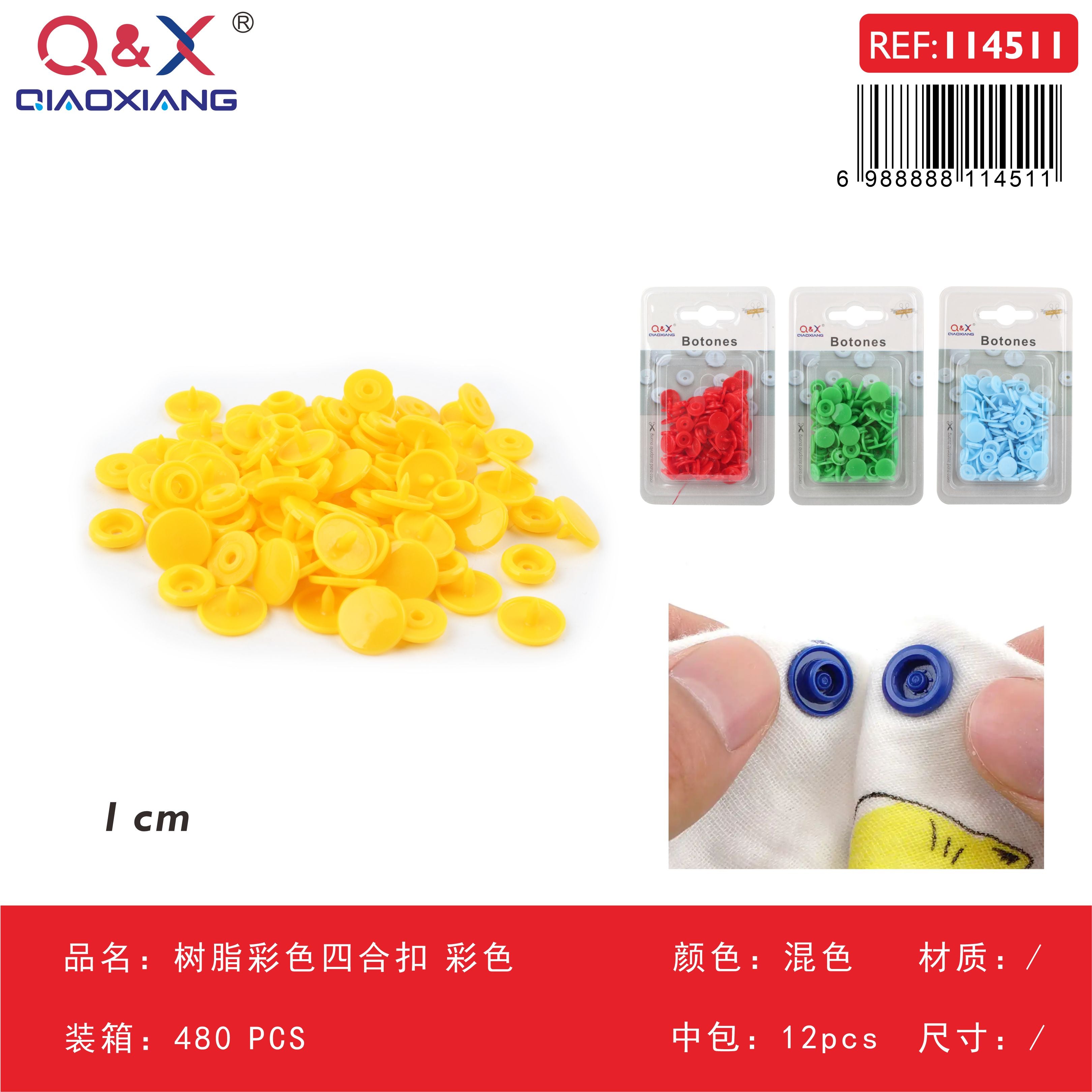 Pack x 12 Broche 4 partes resina multicolor