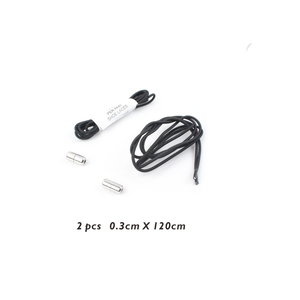 Cordones elásticos redondos para niños con hebilla metálica 0.3CM*120CM negro/blanco mezclado