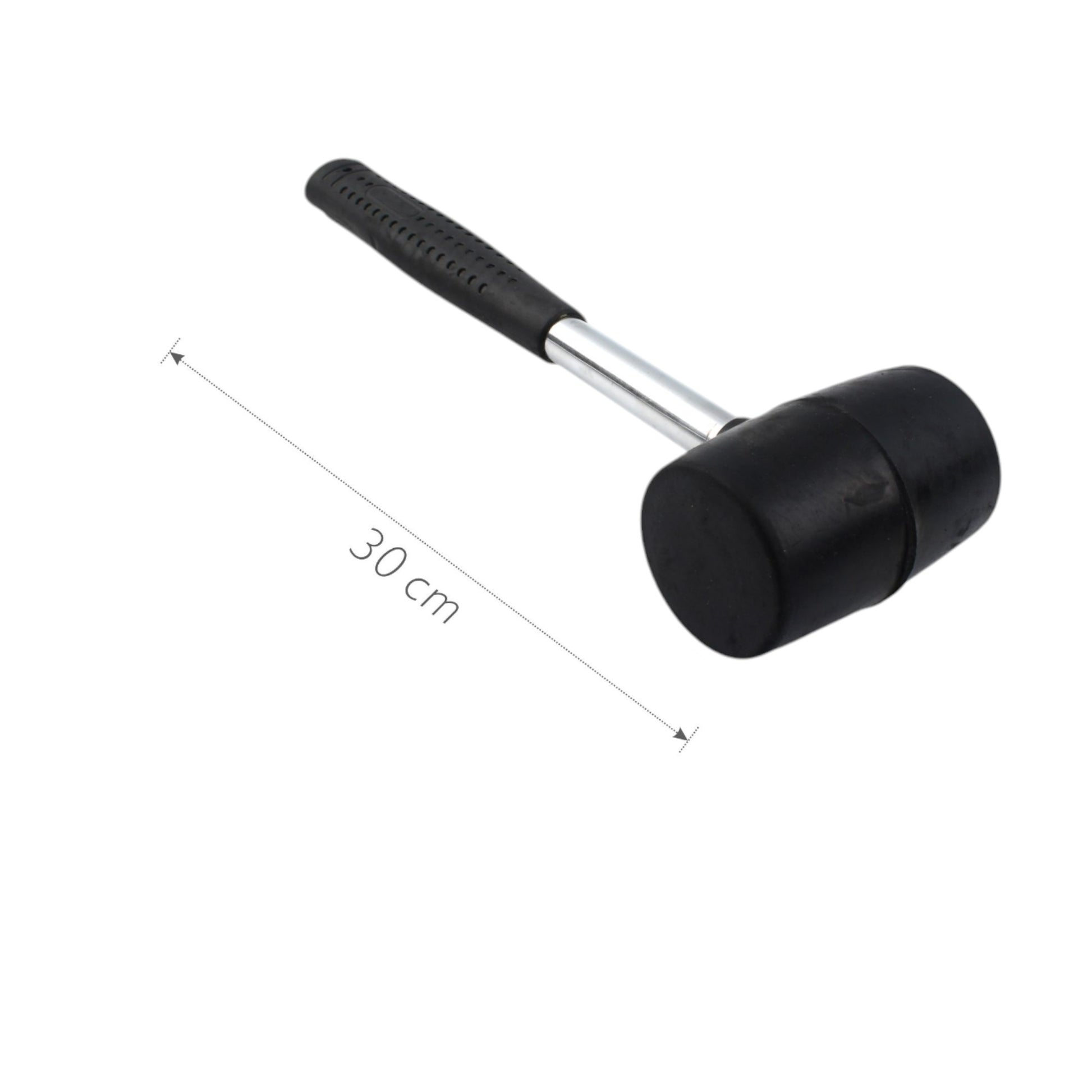 Martillo de goma negro con mango de tubo de acero de 500 gramos