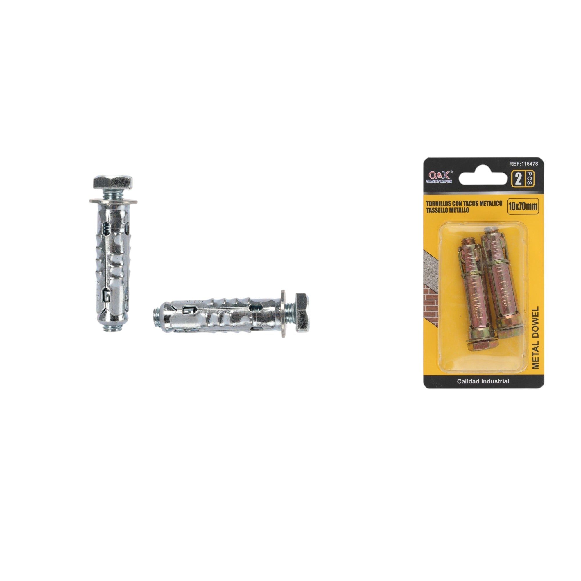 Anclaje metálico 10×70 mm 2 pcs