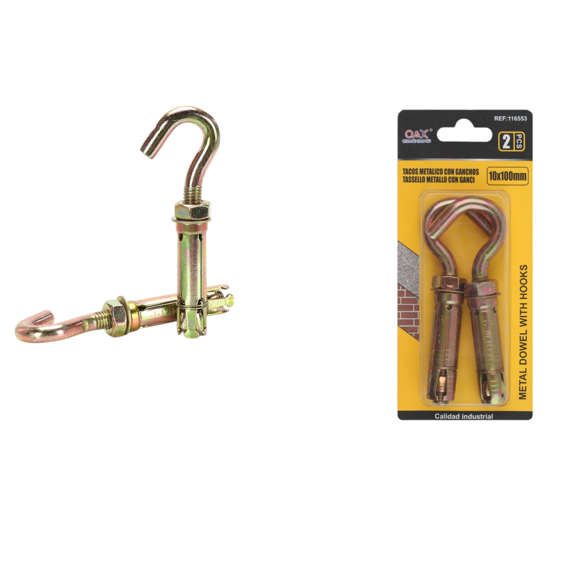 Anclaje de expansin de hierro con gancho 2PCS 10x100mm