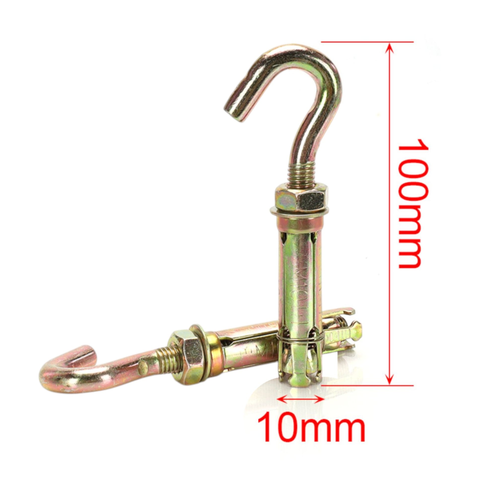Anclaje de expansin de hierro con gancho 2PCS 10x100mm