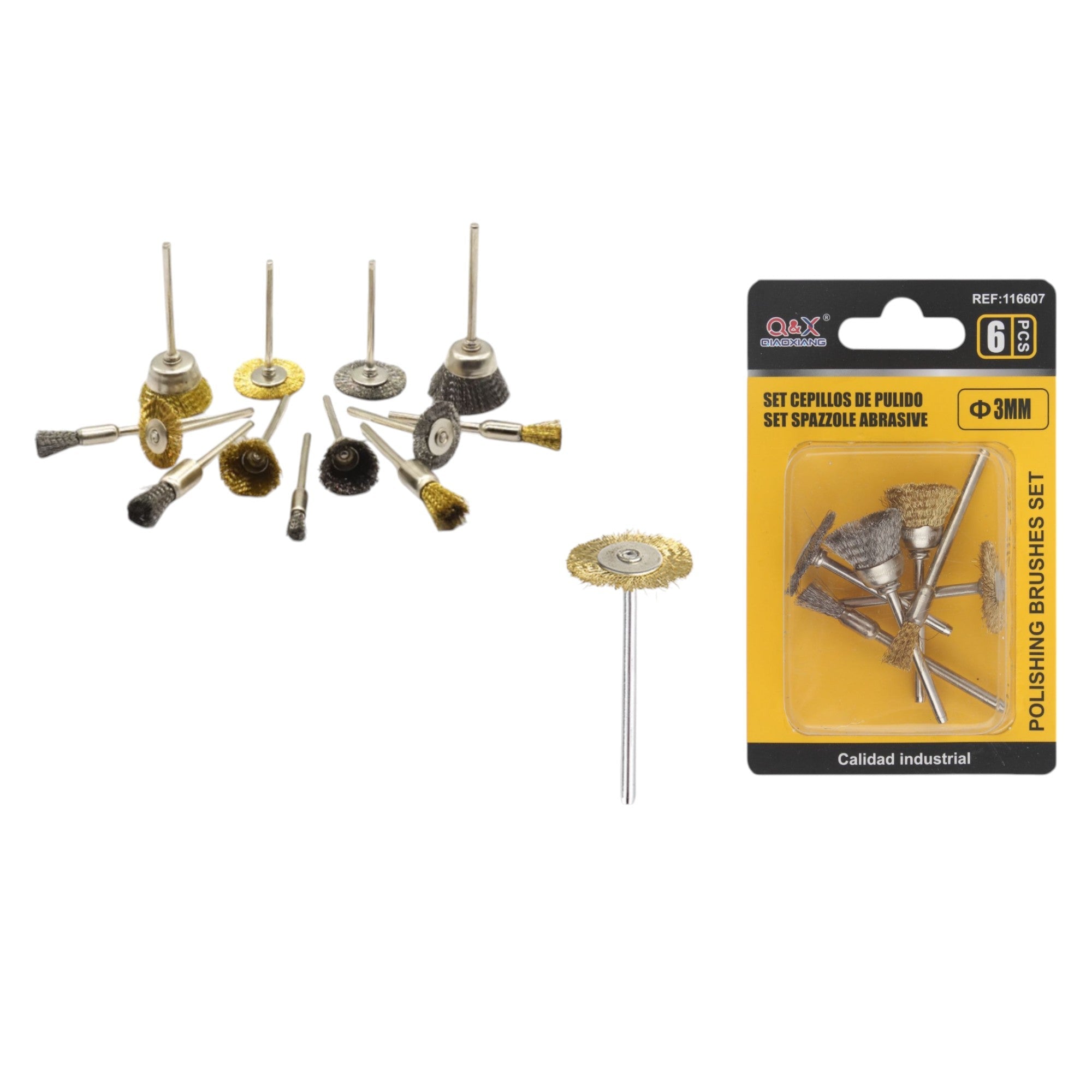 Set de cepillos de cobre y acero inoxidable 6 pcs