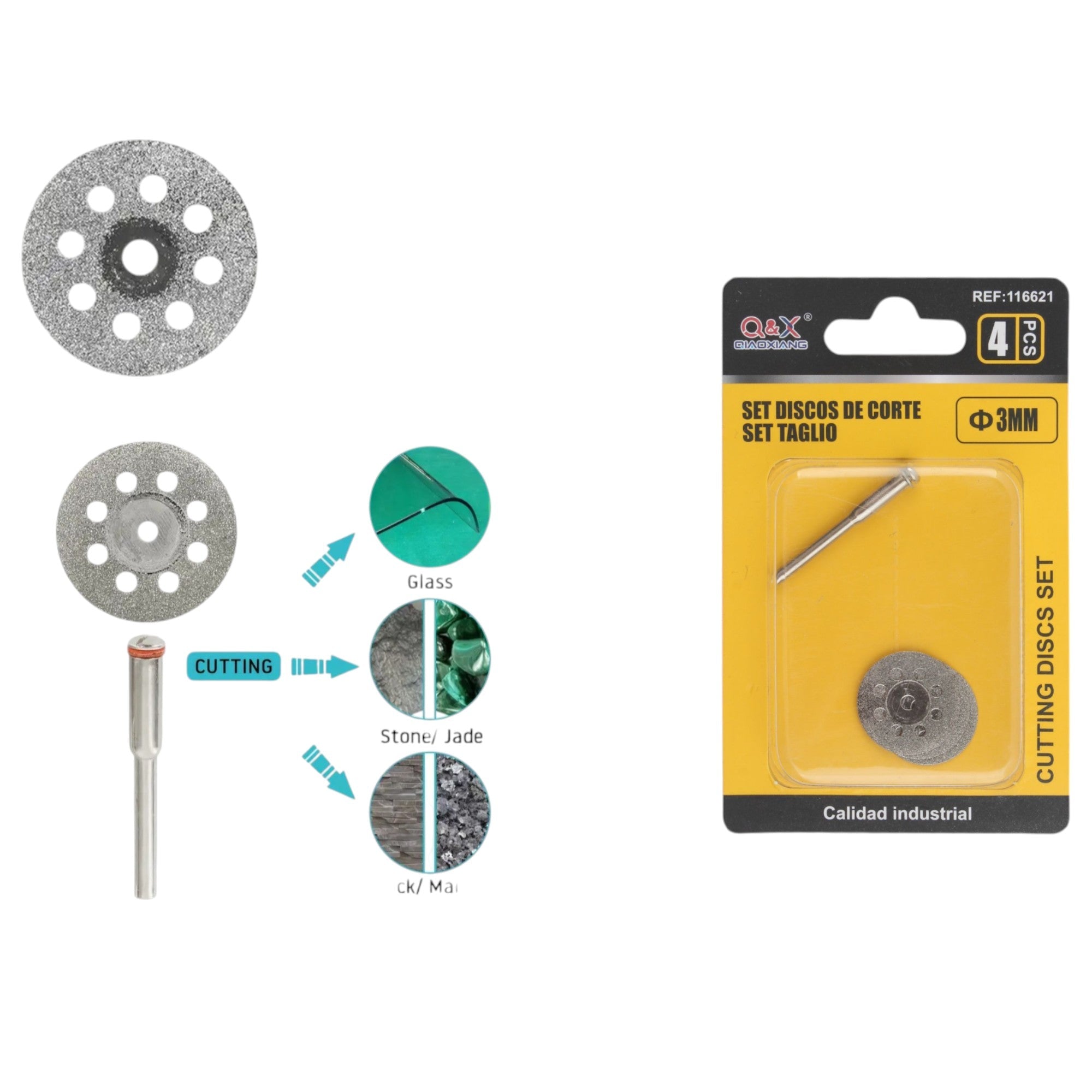 Set de discos de corte diamantados 4 pcs