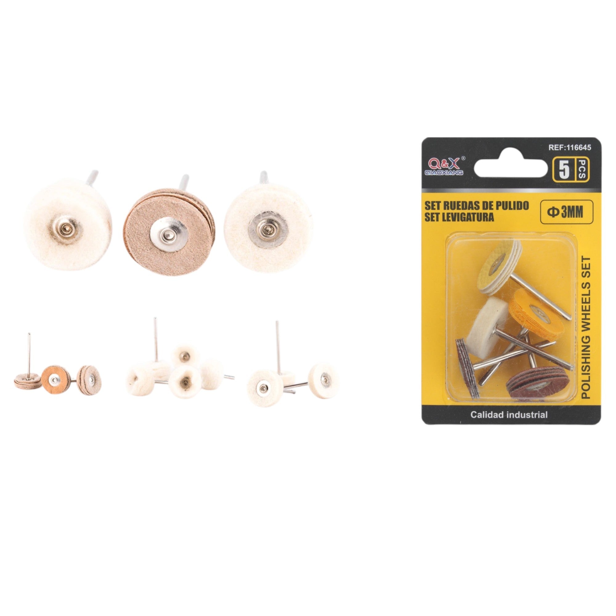 Set de discos de tela y cuero 5 pcs