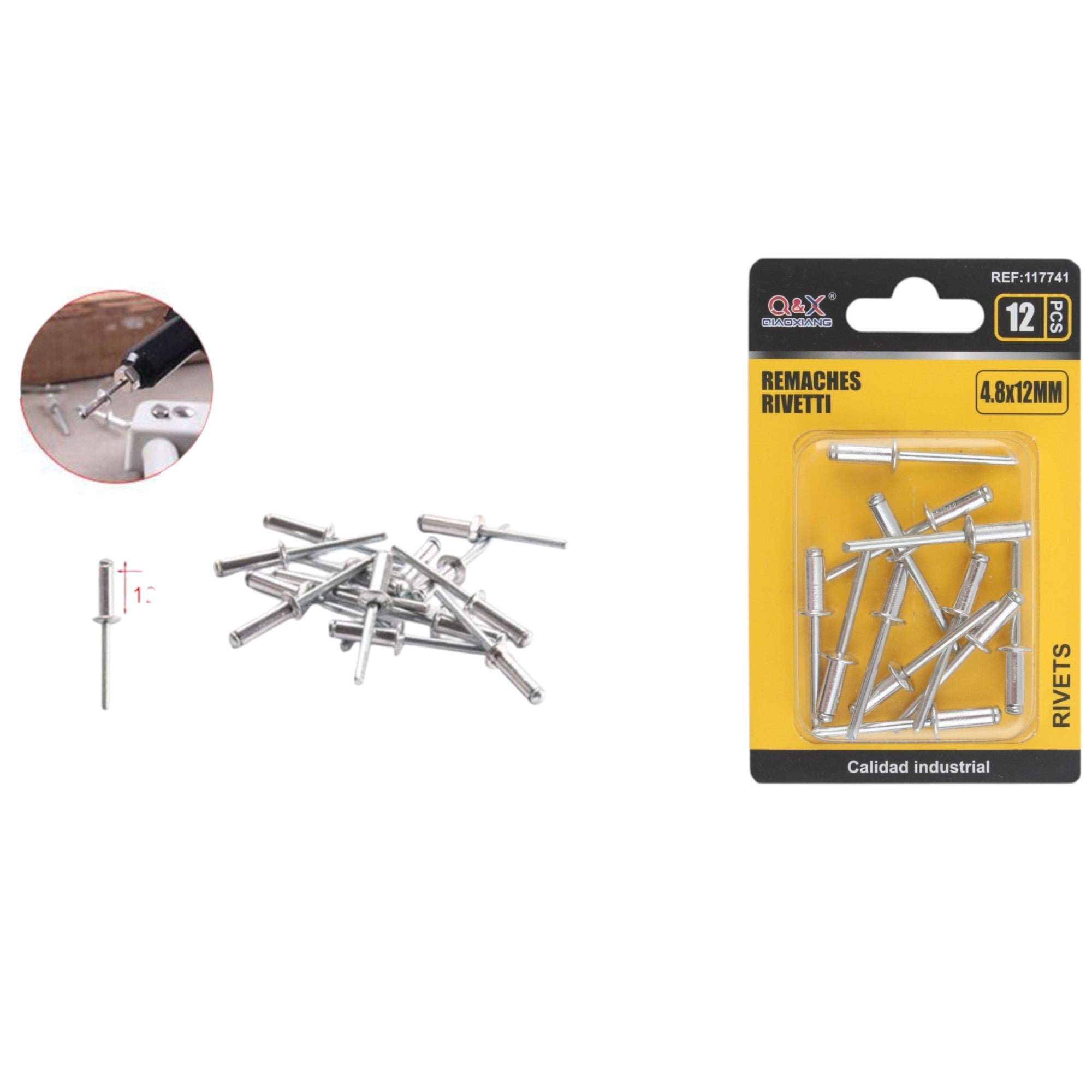 Remache pop 4.8×12 mm 12 pcs