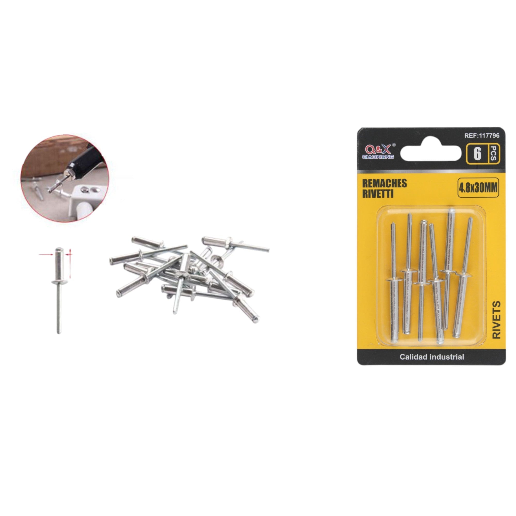 Remache pop 4.8×30 mm 6 pcs