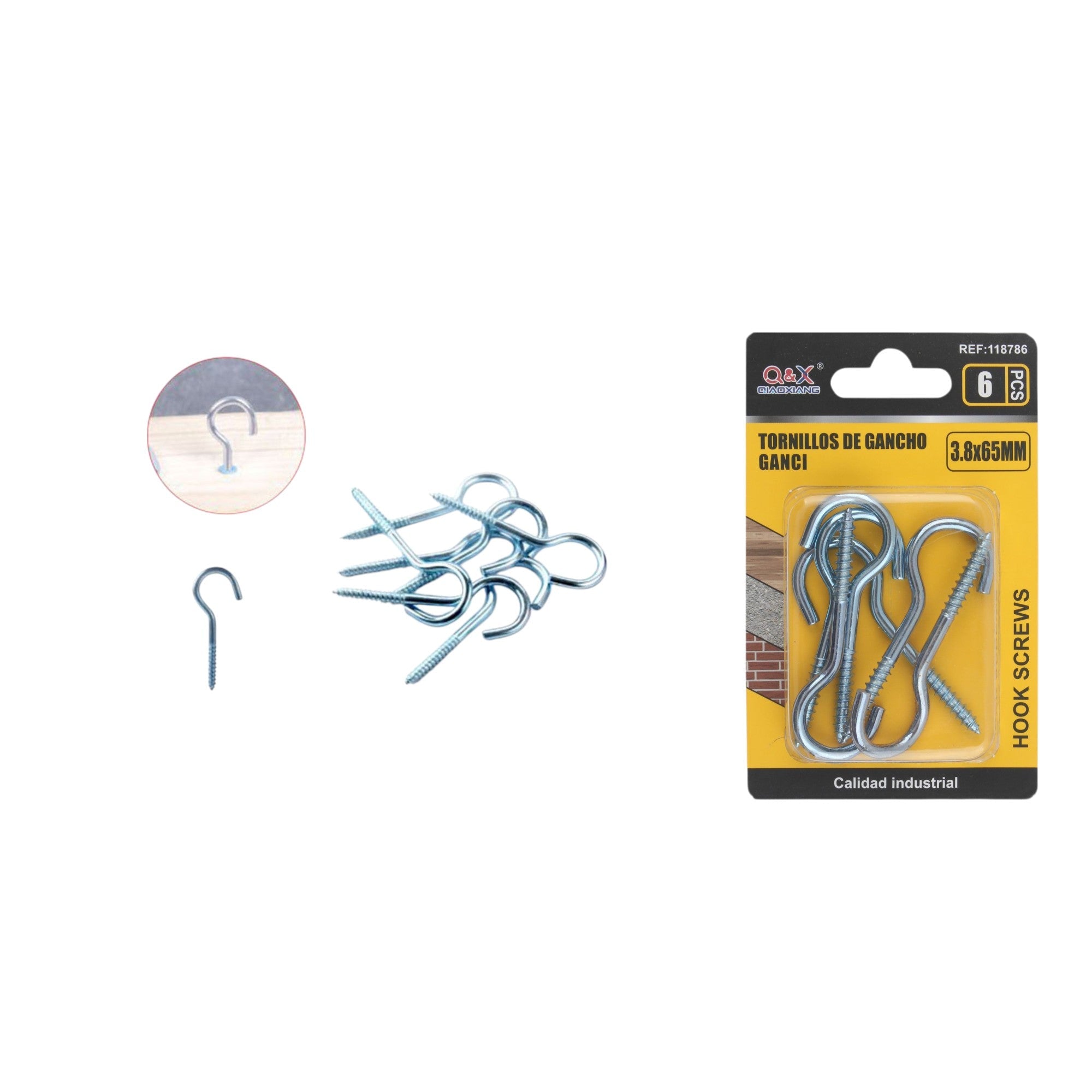 Gancho para lámpara 3.8×65 mm 6 pcs