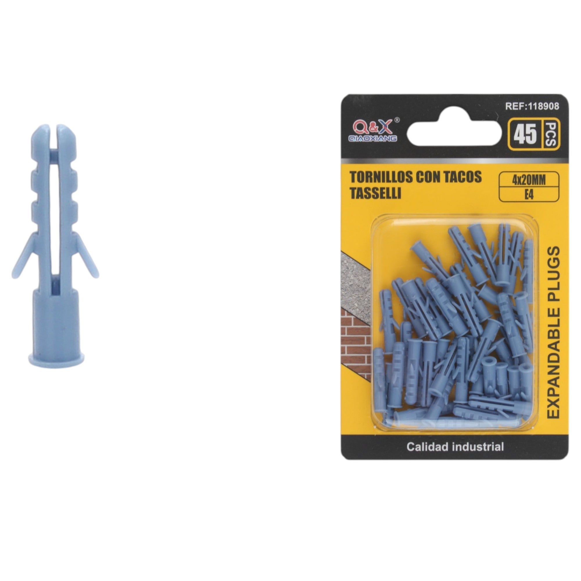 Tarugo plástico 4×20 mm diámetro 4 mm 45 pcs