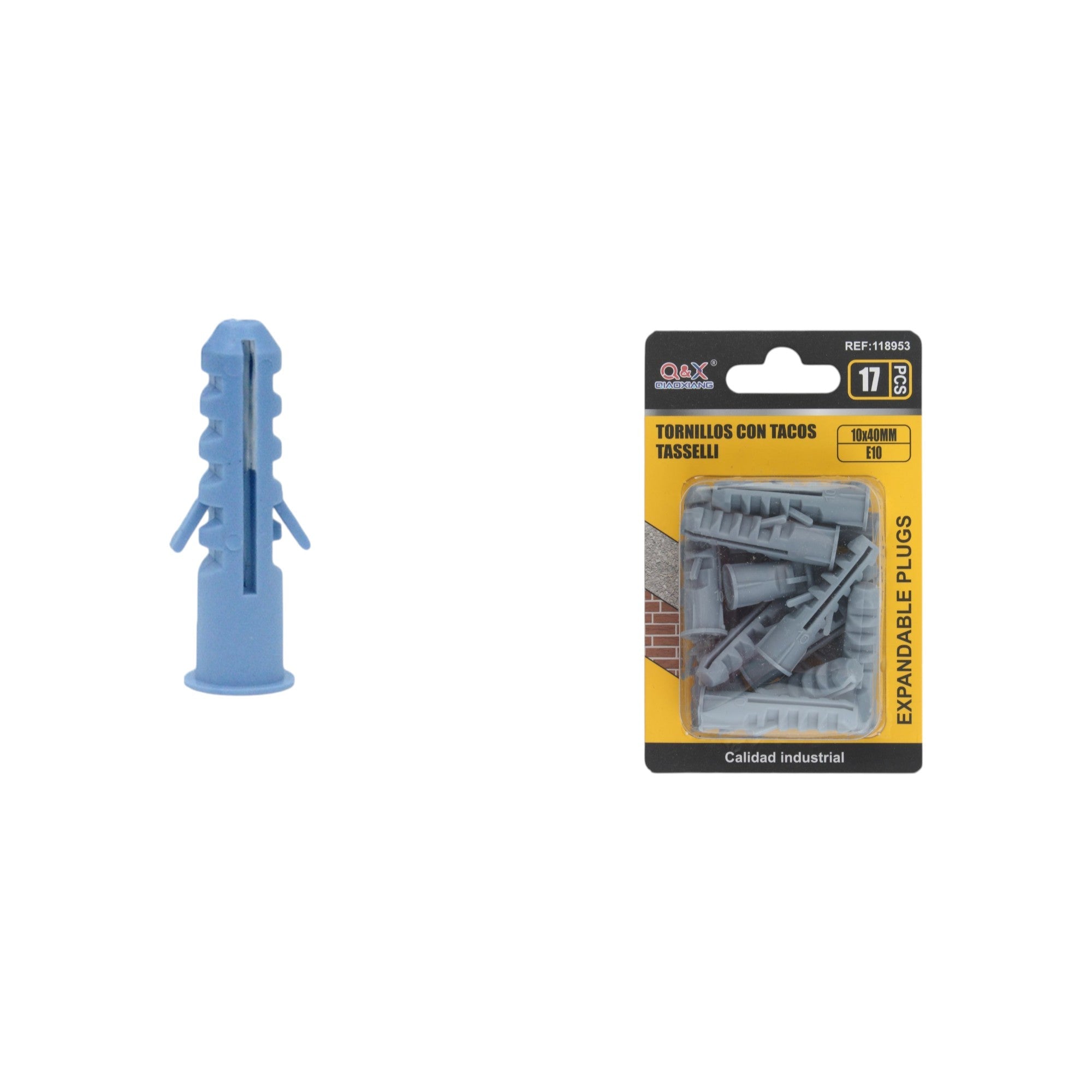 Tarugo plástico 10×40 mm diámetro 10 mm 17 pcs