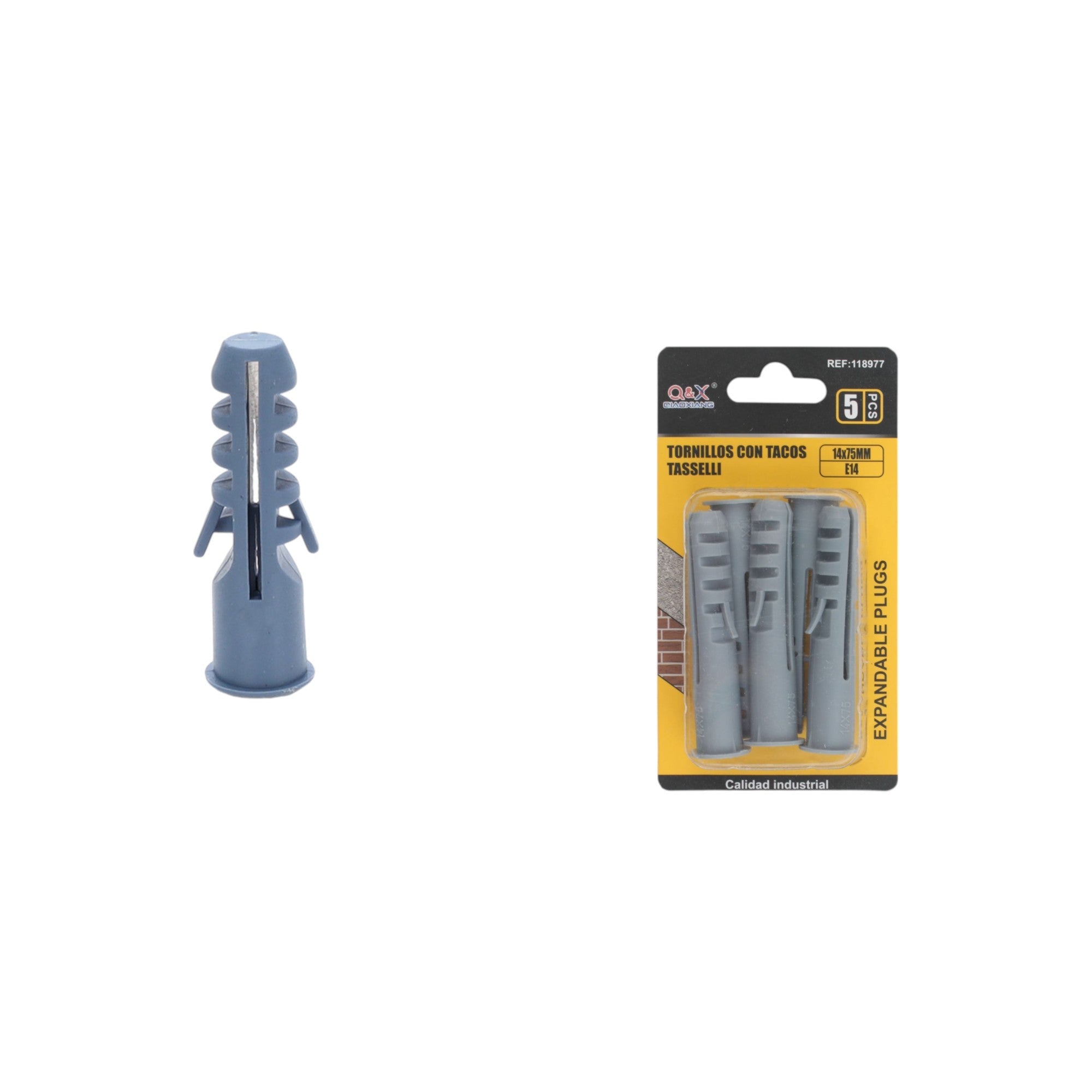 Tarugo plástico 14×75 mm diámetro 14 mm 5 pcs