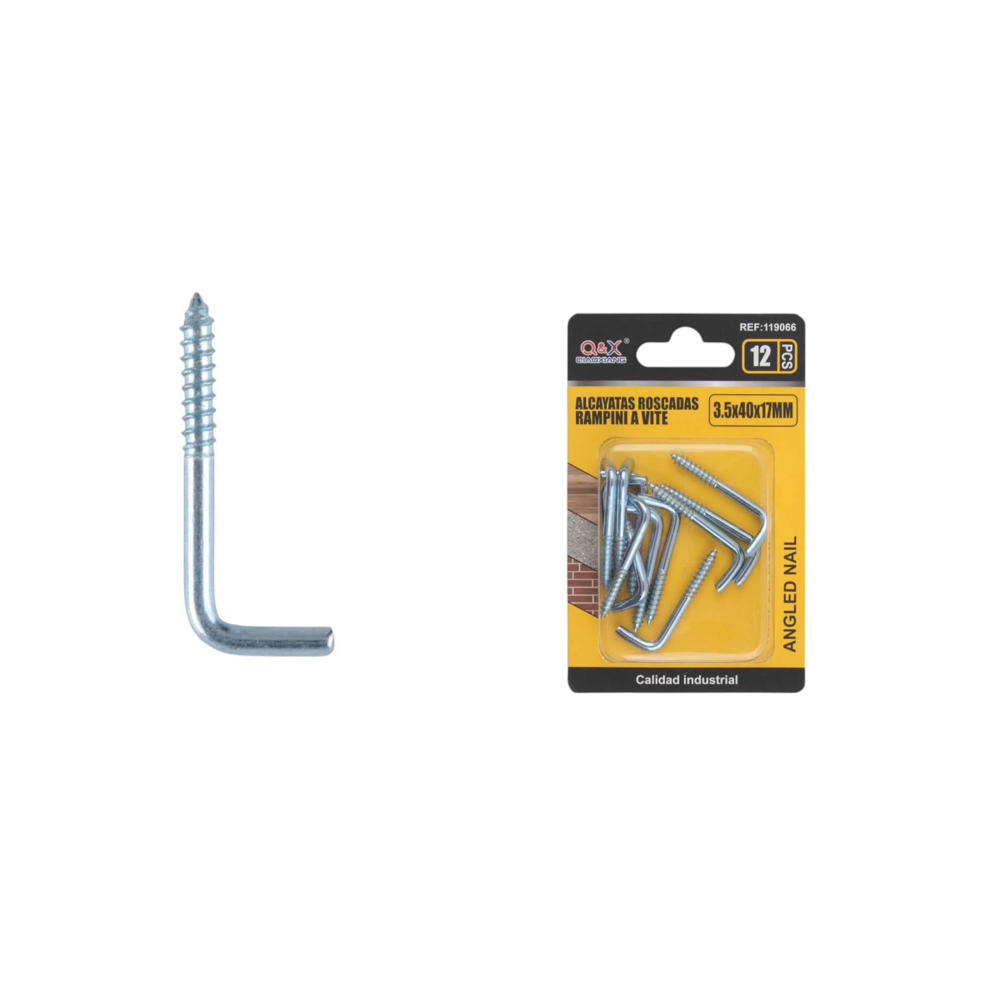 Gancho en L 3.5*40*17MM 12PCS