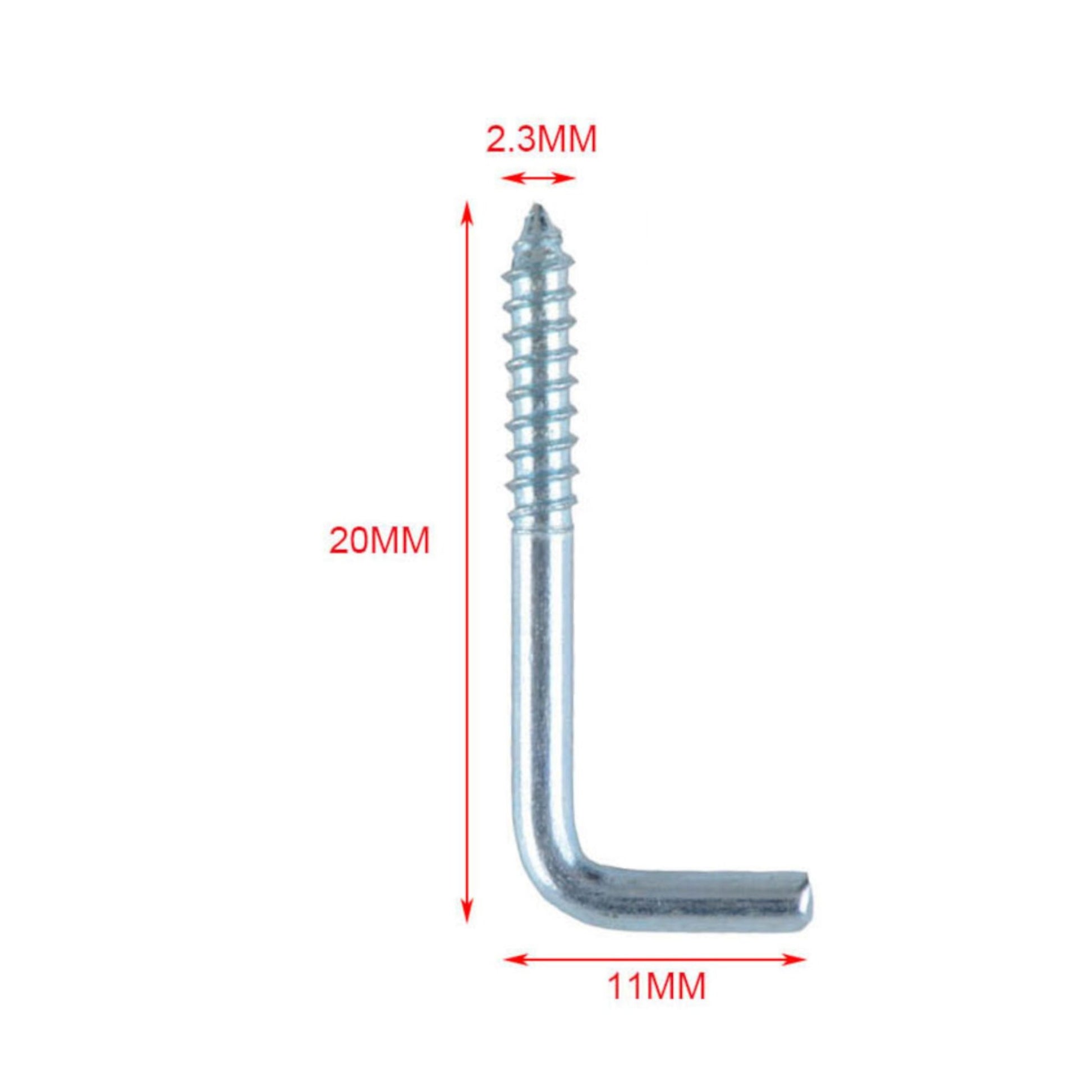 Gancho en L 2.3*20*11MM 25PCS