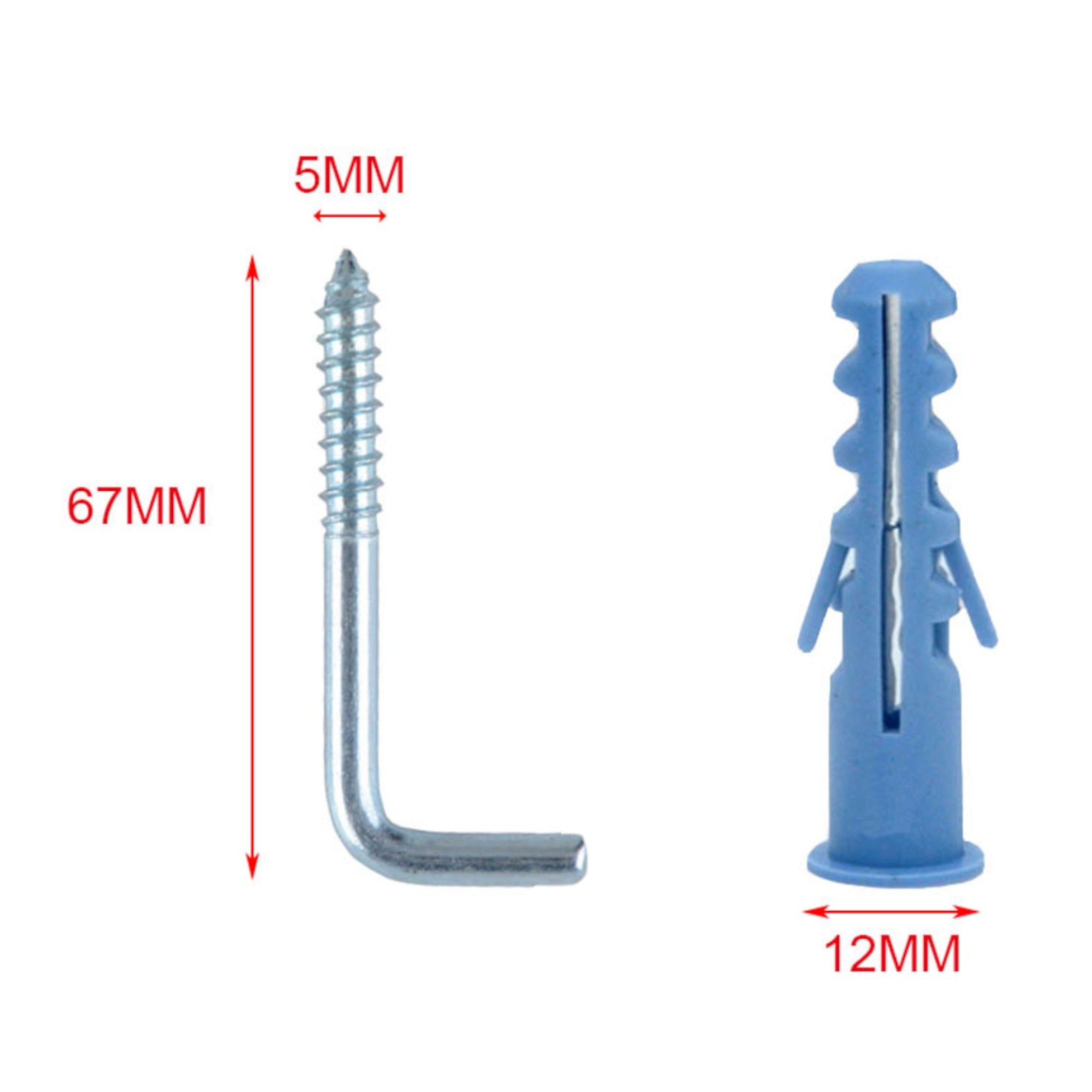 Gancho tipo siete con tarugo 2 set 5×67×22 mm tarugo 12 mm