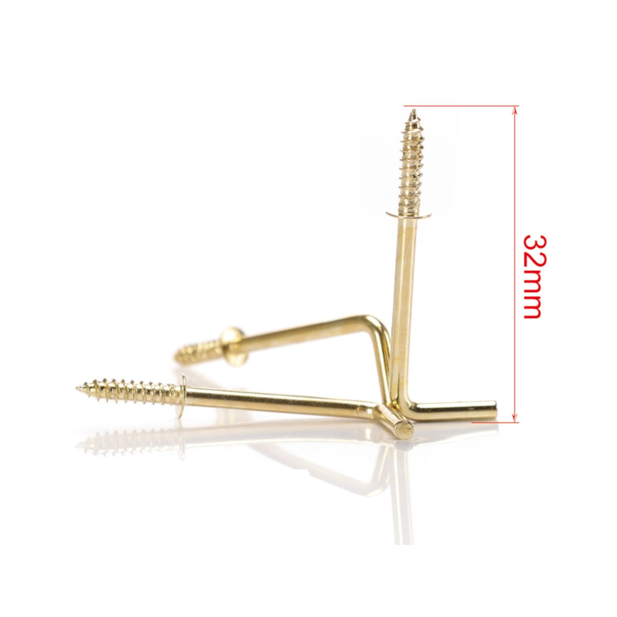 Gancho en ángulo recto galvanizado color cobre 32 mm 9 pcs