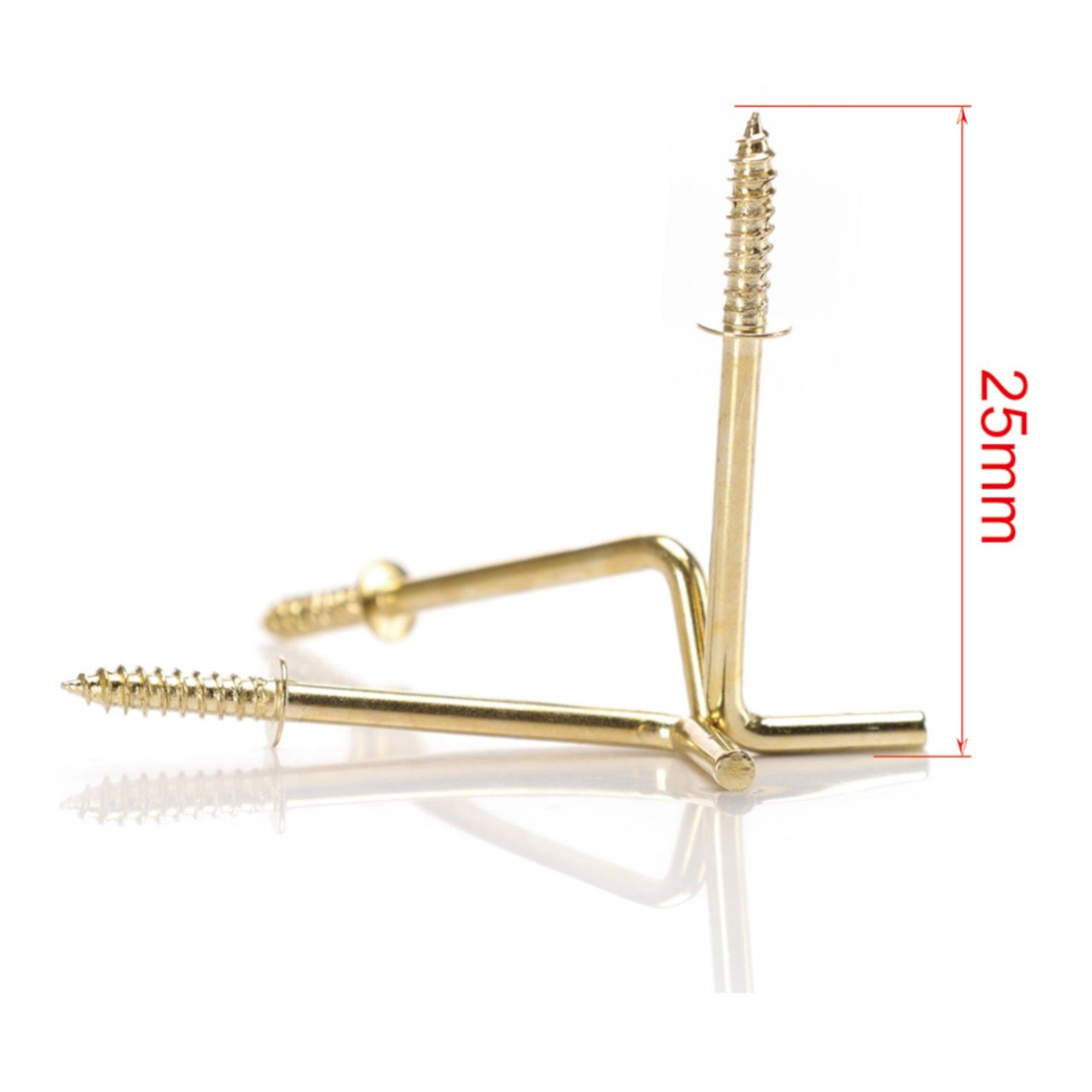 Gancho en ángulo recto galvanizado color cobre 25 mm 12 pcs