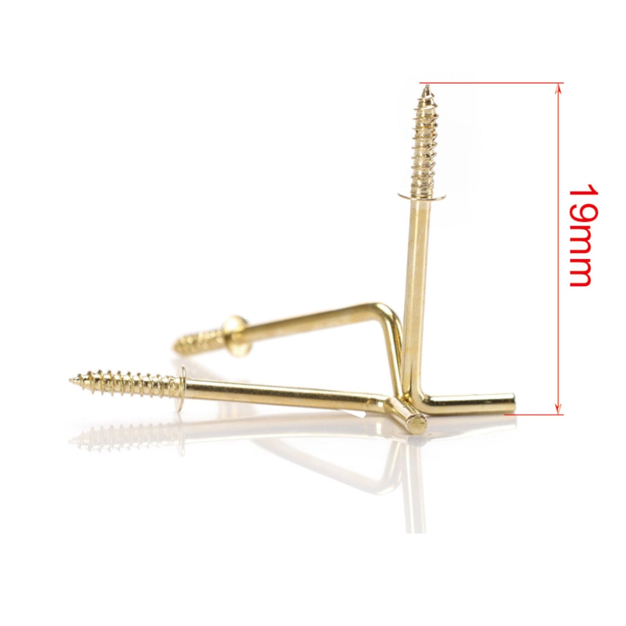 Gancho en ángulo recto galvanizado color cobre 19 mm 16 pcs