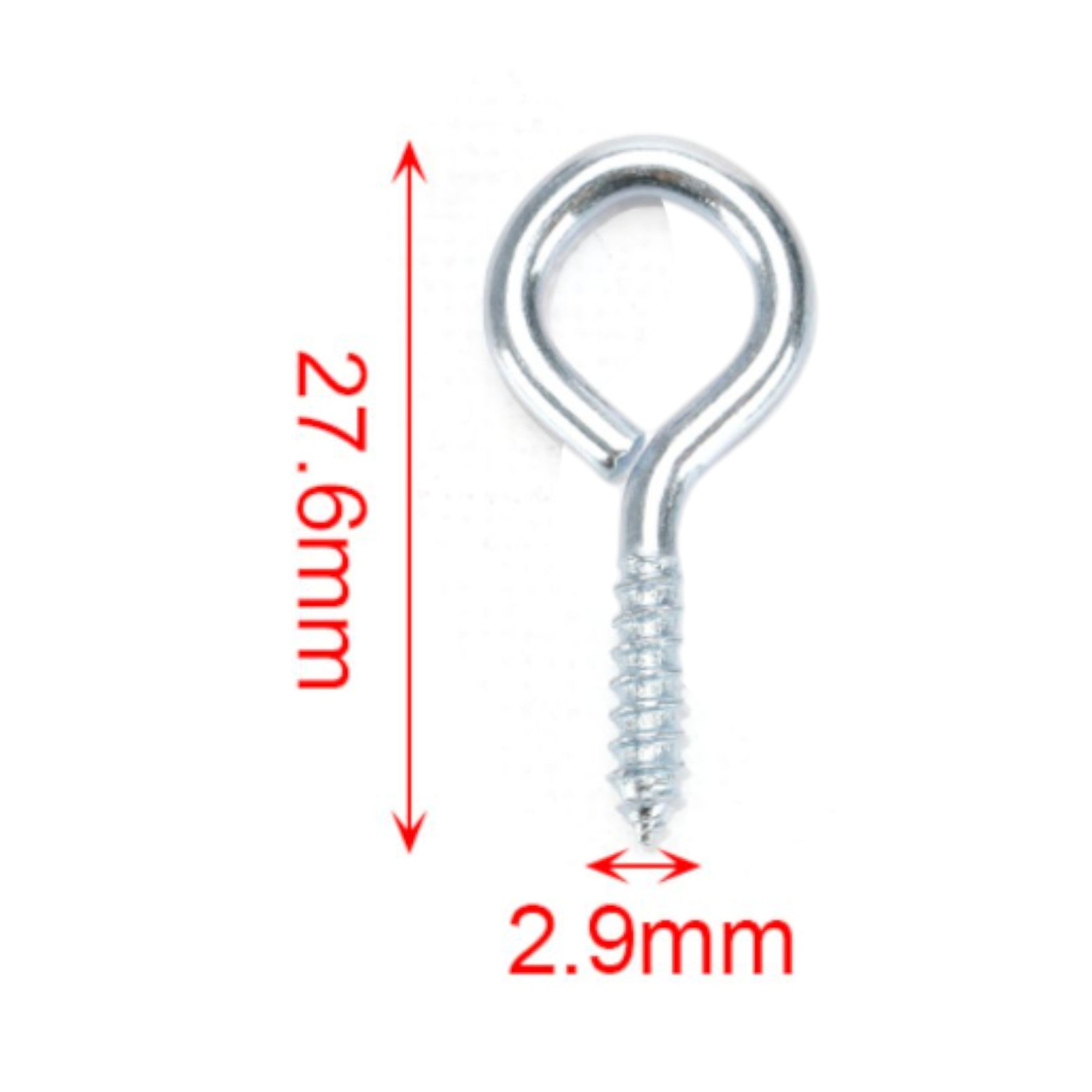 Tornillo ojo galvanizado 5# 2.5x28 mm 20 pcs