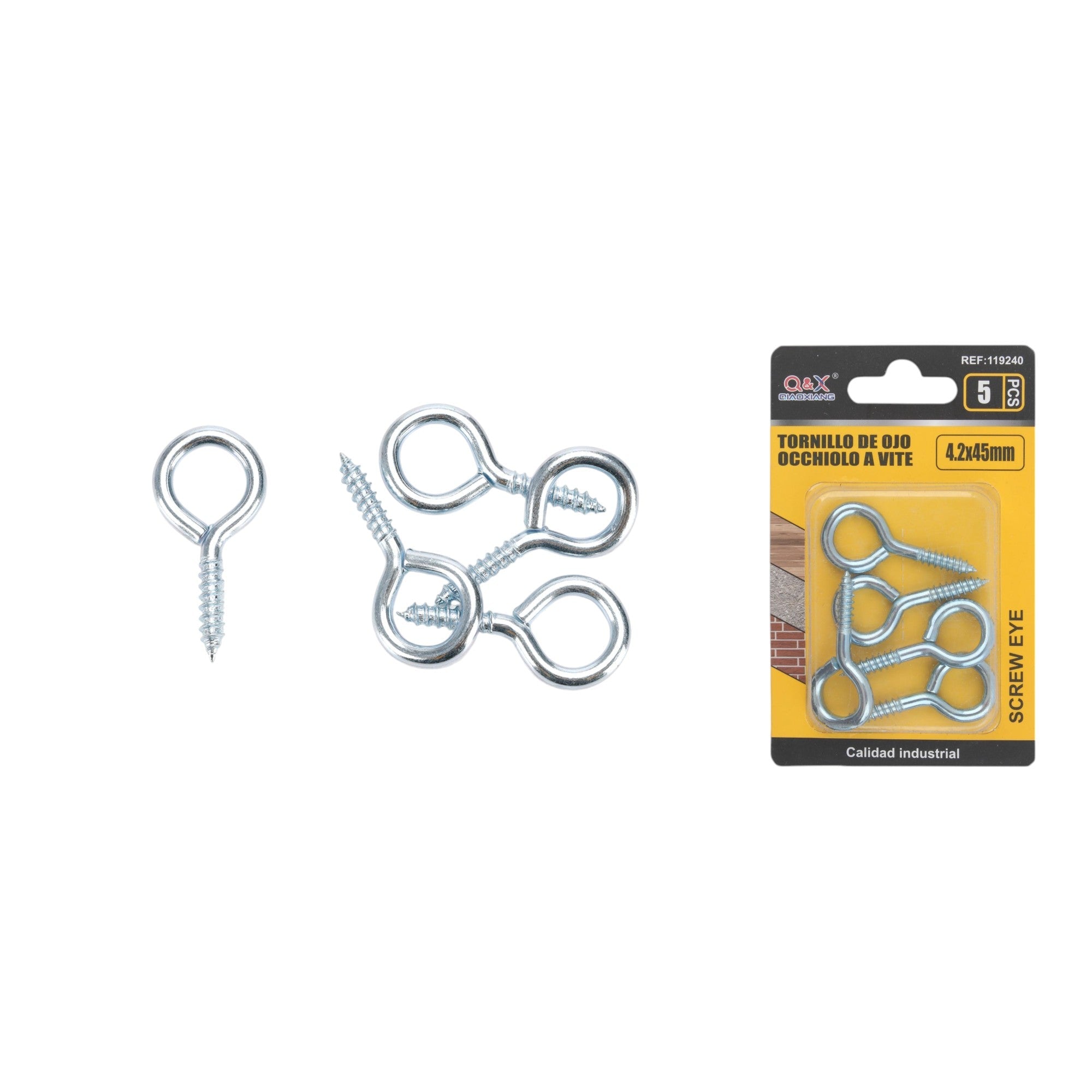 Tornillo ojo galvanizado 12# 4.2x45 mm 5 pcs