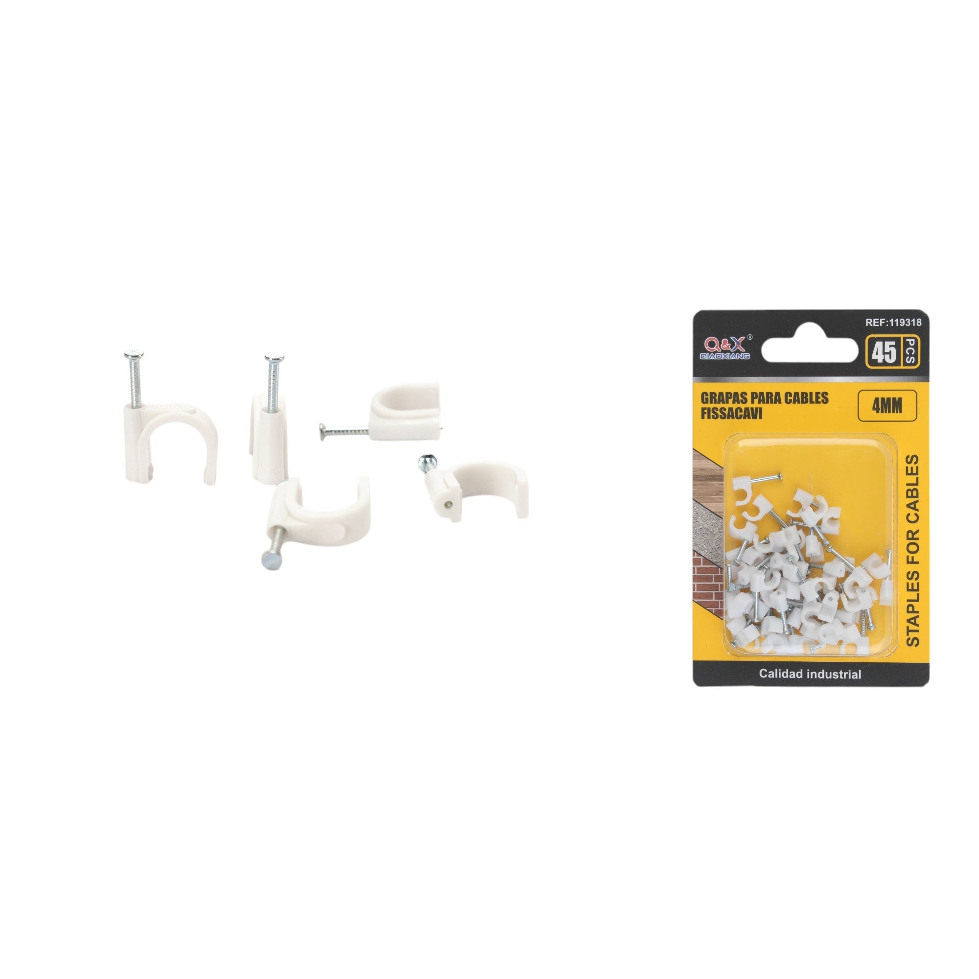 Clip sujetacable 4 mm 45 pcs