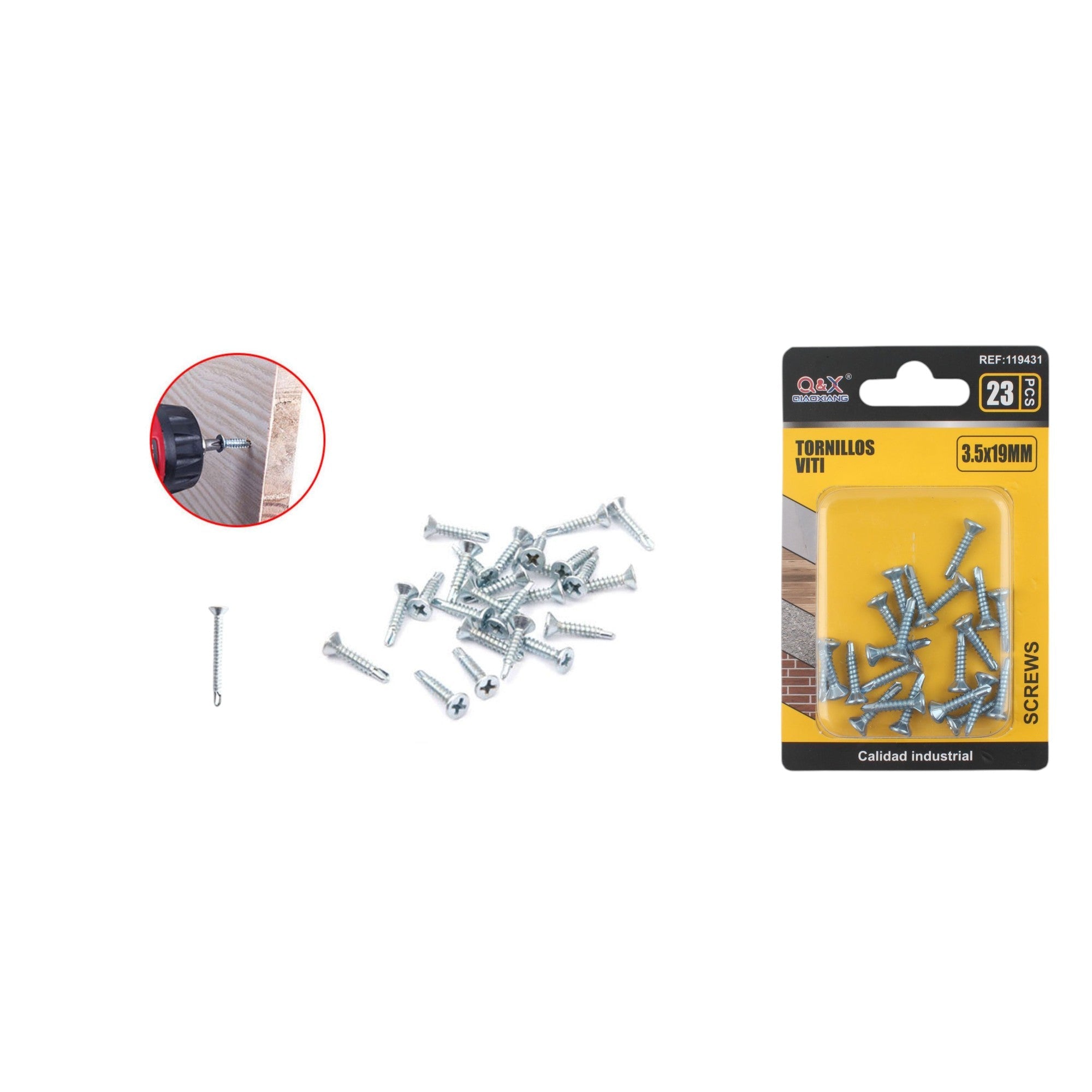 Tornillo autoperforante cabeza avellanada 3.5x19 mm 23 pcs