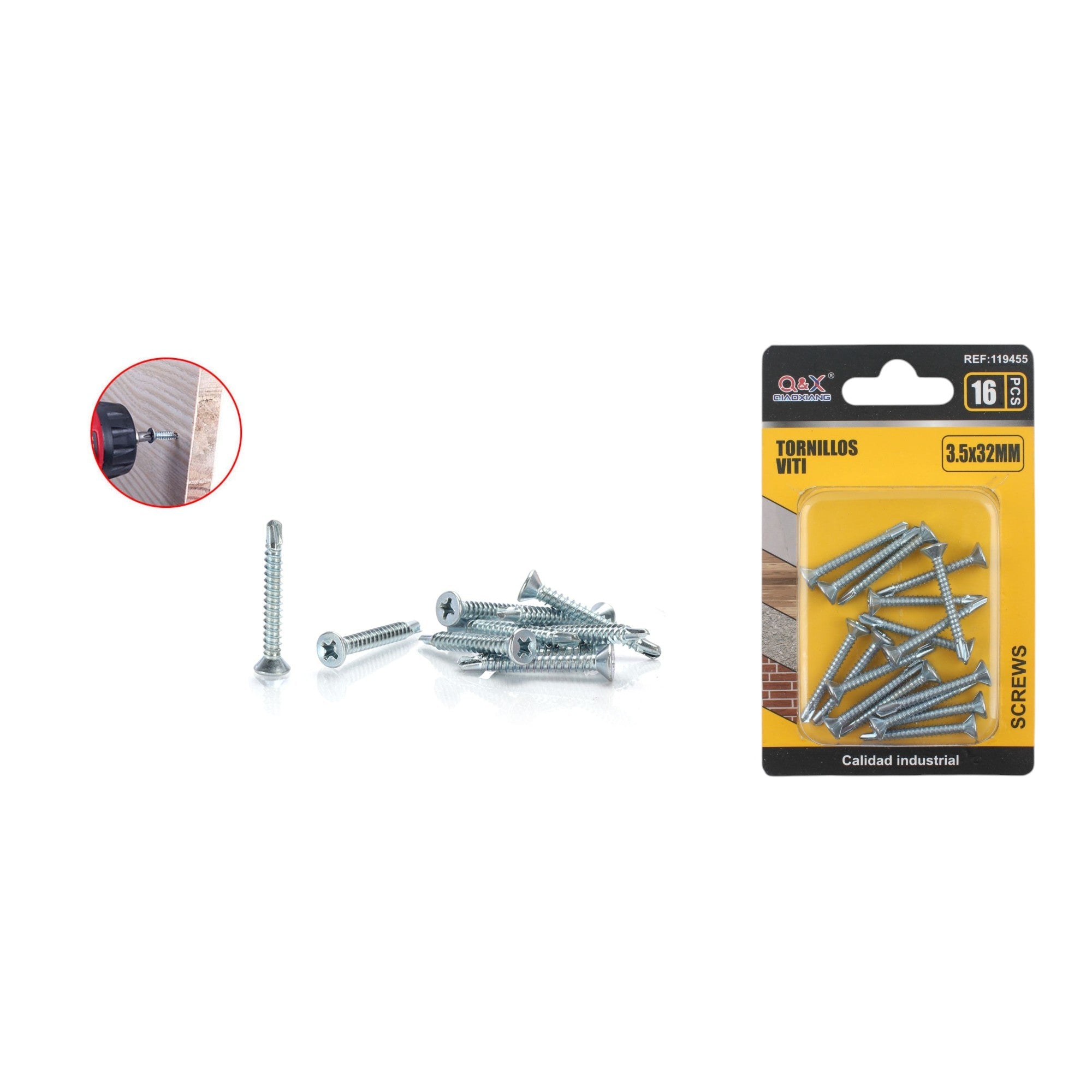 Tornillo autoperforante cabeza avellanada 3.5x32 mm 16 pcs