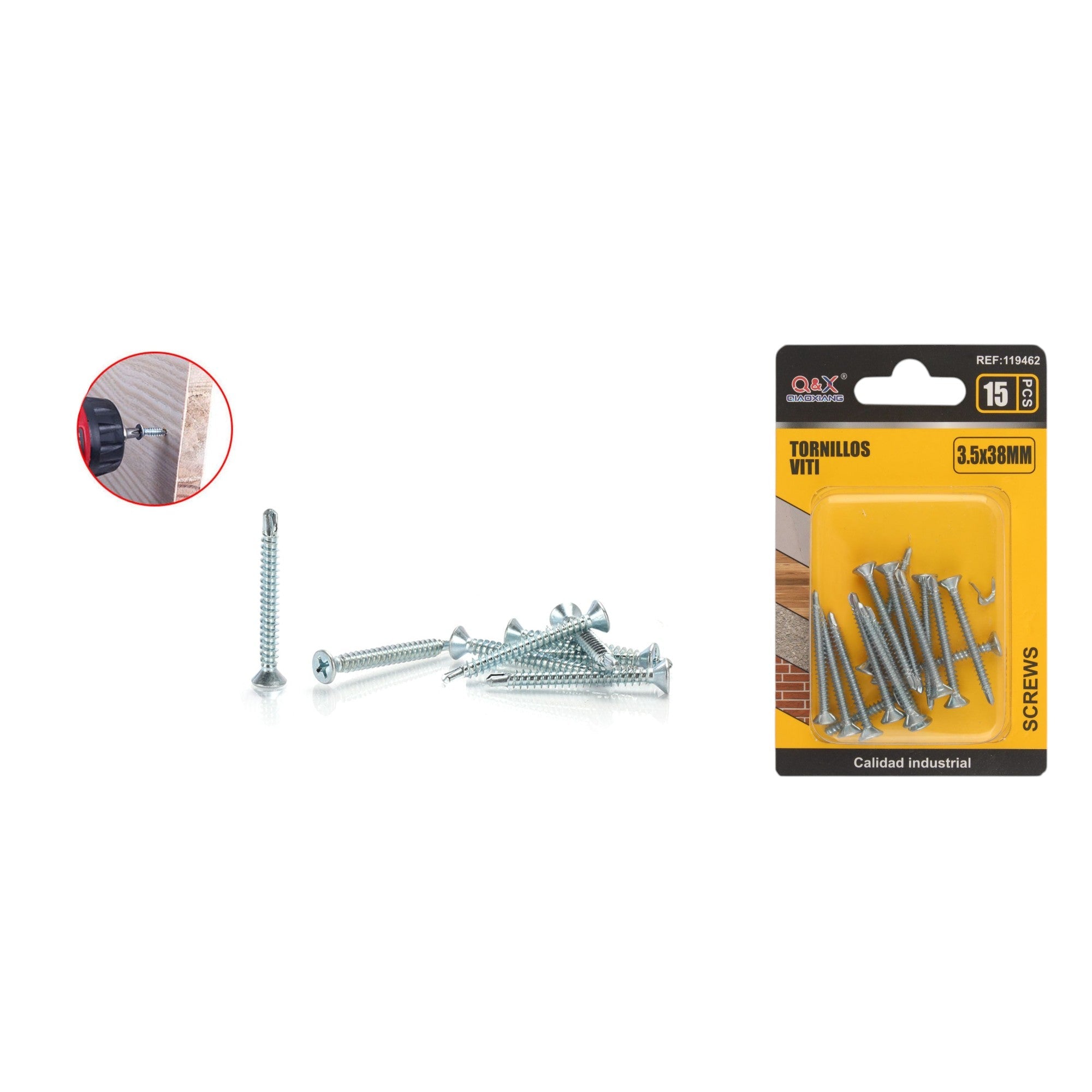 Tornillo autoperforante cabeza avellanada 3.5x38 mm 15 pcs