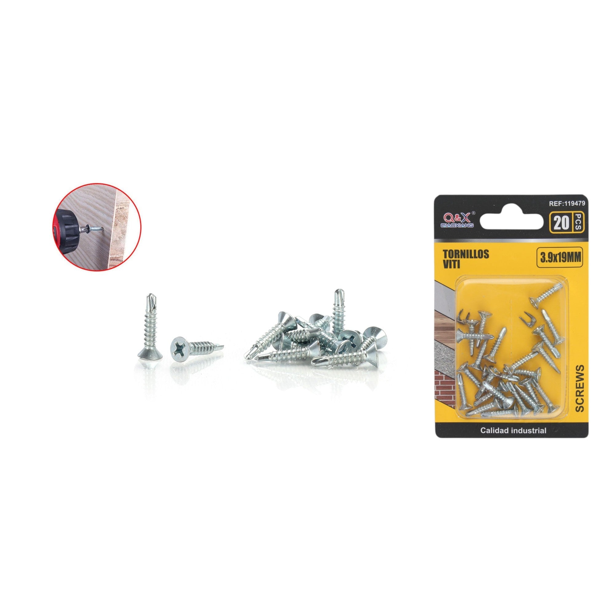 Tornillo autoperforante cabeza avellanada 3.9x19 mm 20 pcs